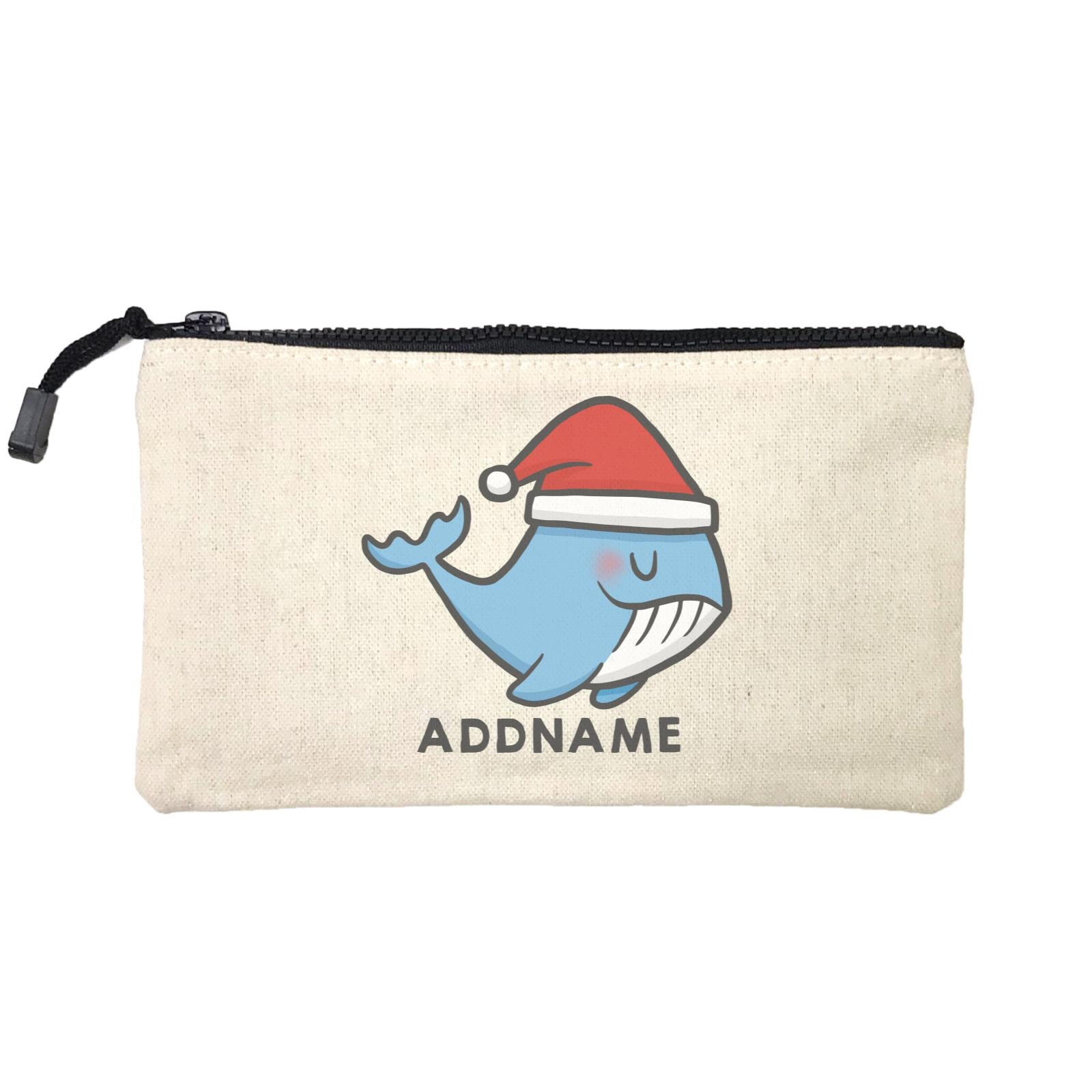 Xmas CuteWhale Christmas Hat Addname Mini Accessories Stationery Pouch