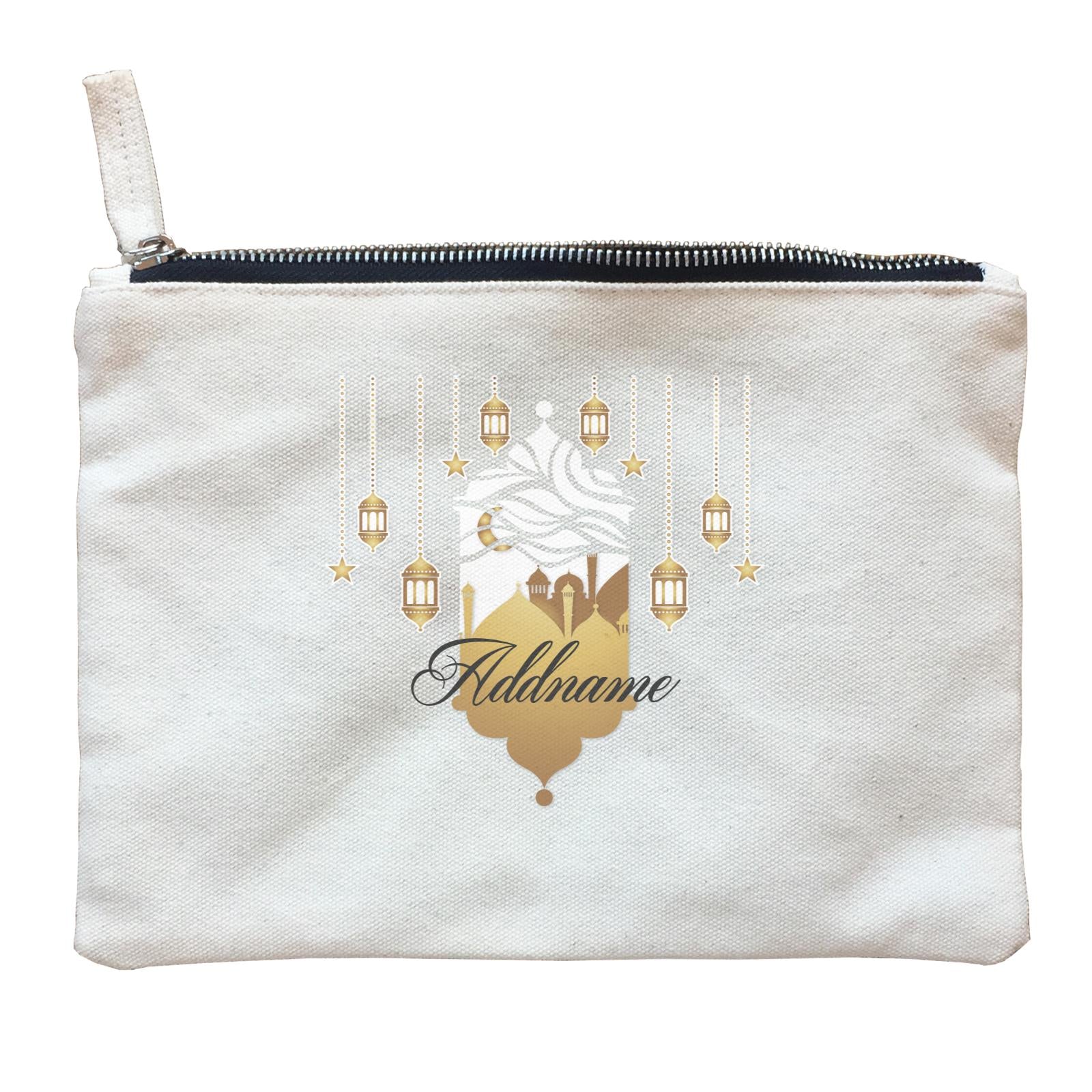 Mosque With Lamp and Star Addname Zipper Pouch