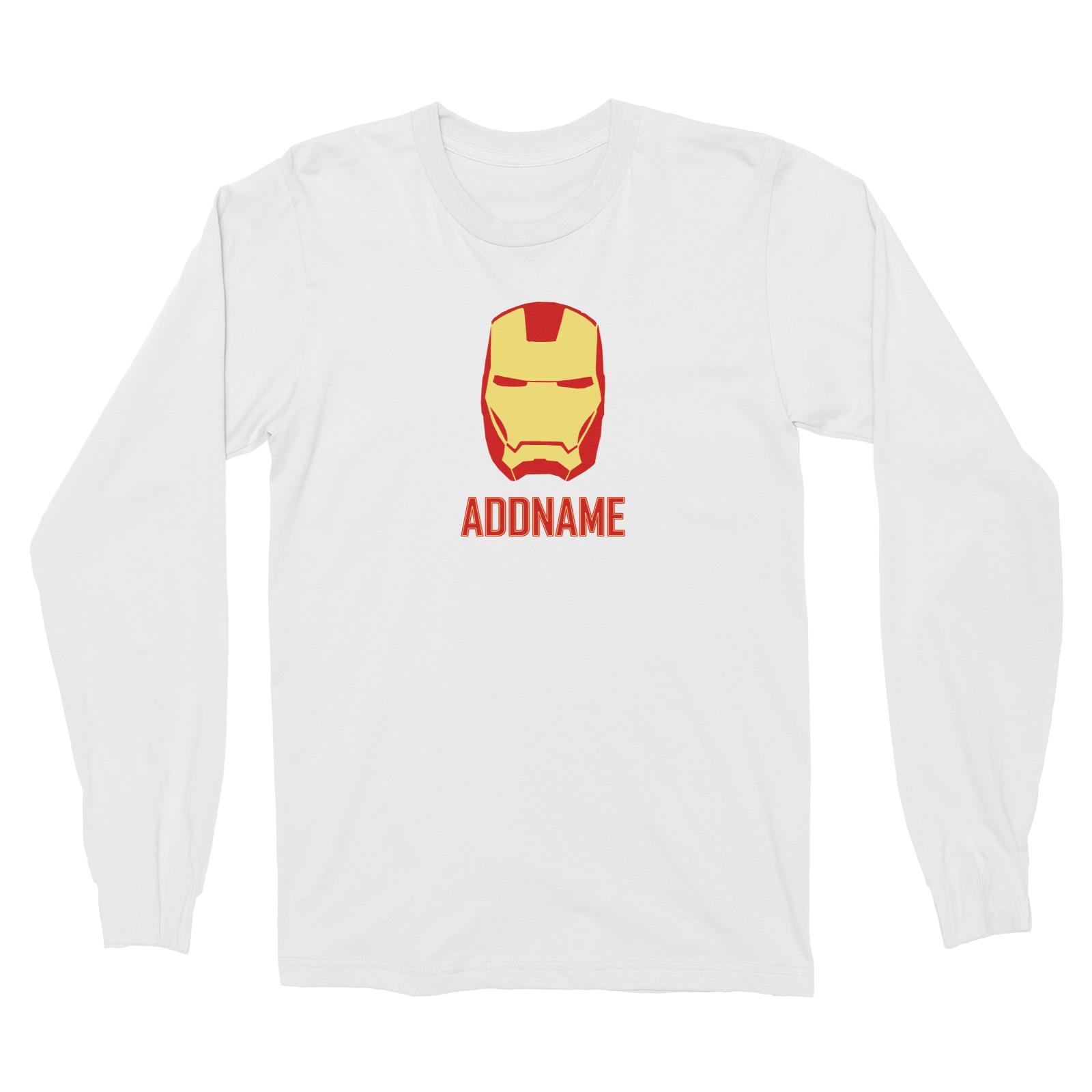 Superhero Iron Man Addname Long Sleeve Unisex T-Shirt  Matching Family Personalizable Designs