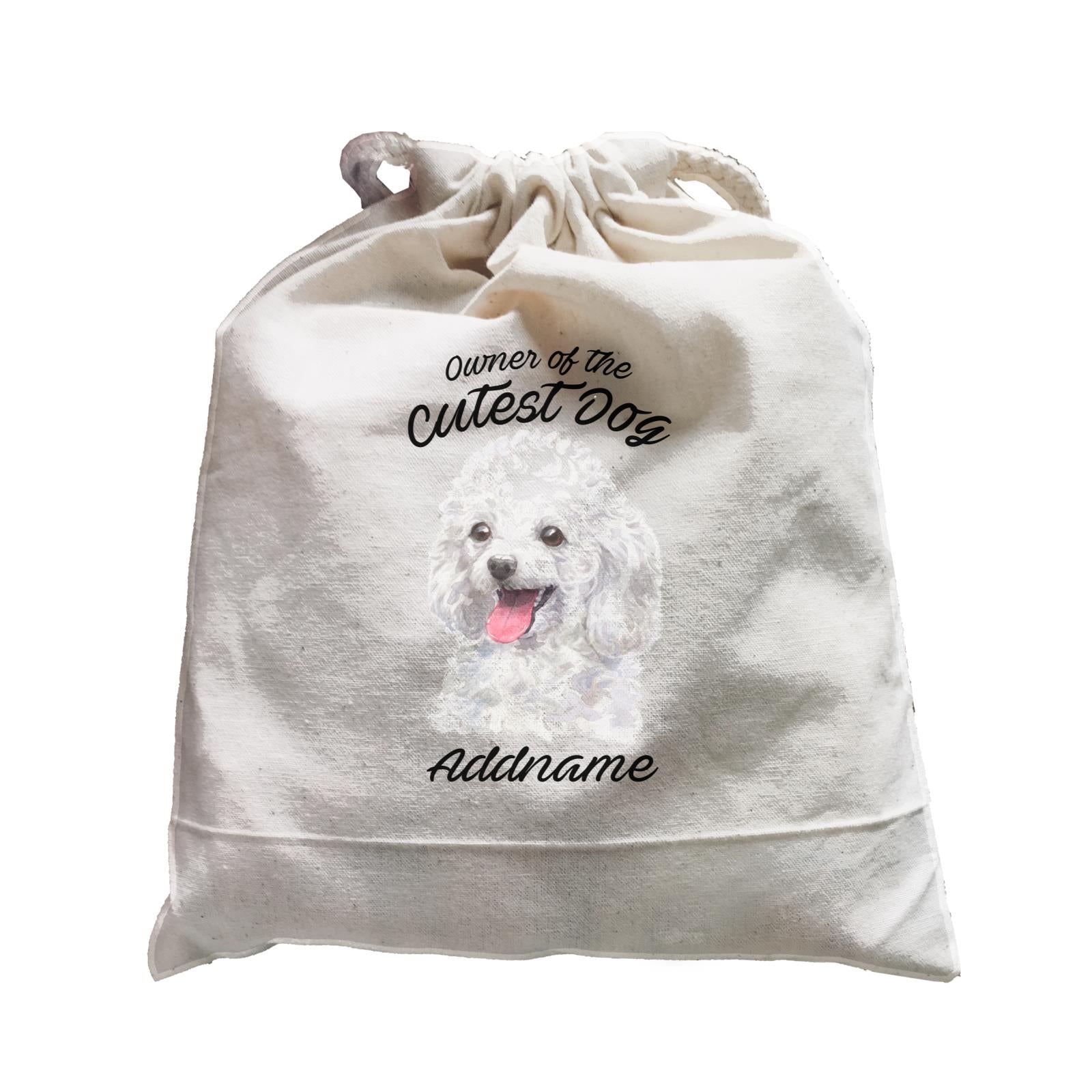 Watercolor Dog Owner Of The Cutest Dog Poodle White Addname Satchel