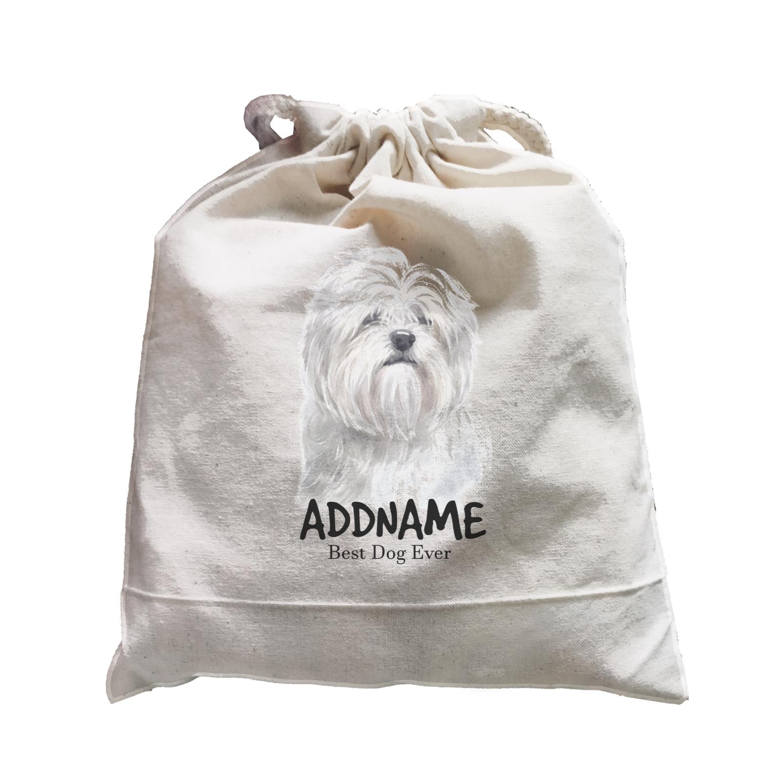 Watercolor Dog Lhasa Apso Best Dog Ever Addname Satchel