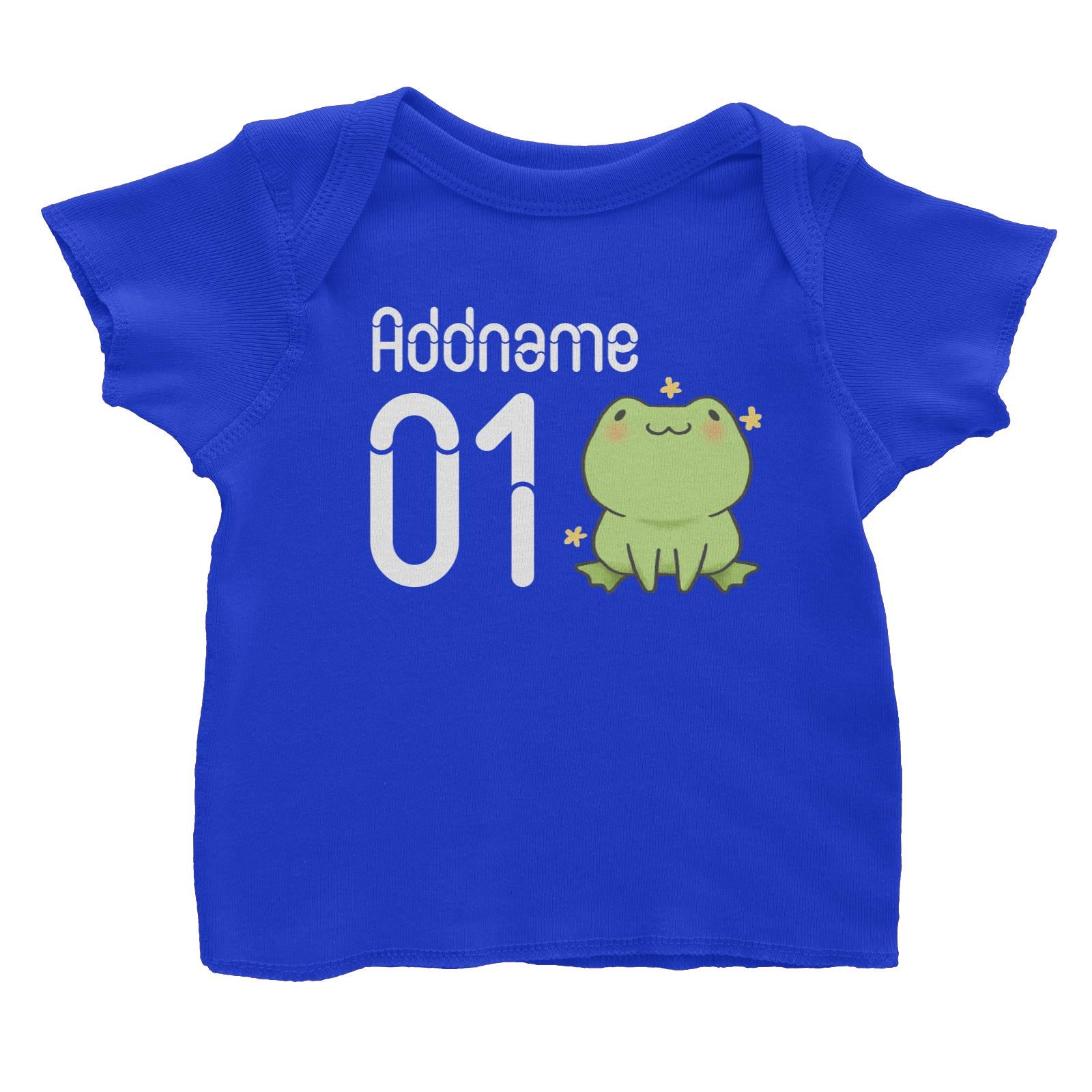 Name and Number Cute Hand Drawn Style Frog Baby T-Shirt