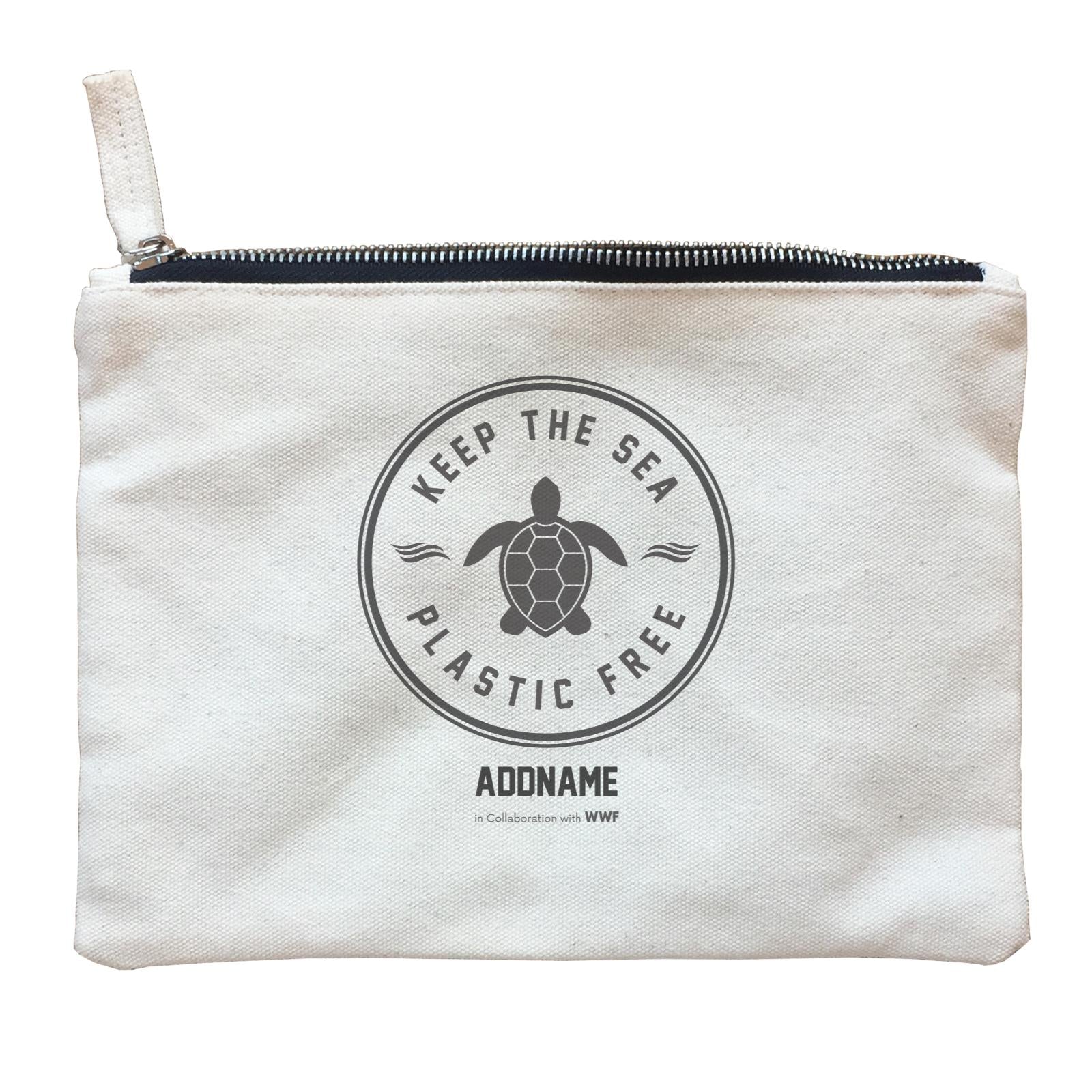 Keep The Sea Plastic Free Turtle Stamp Addname Zipper Pouch