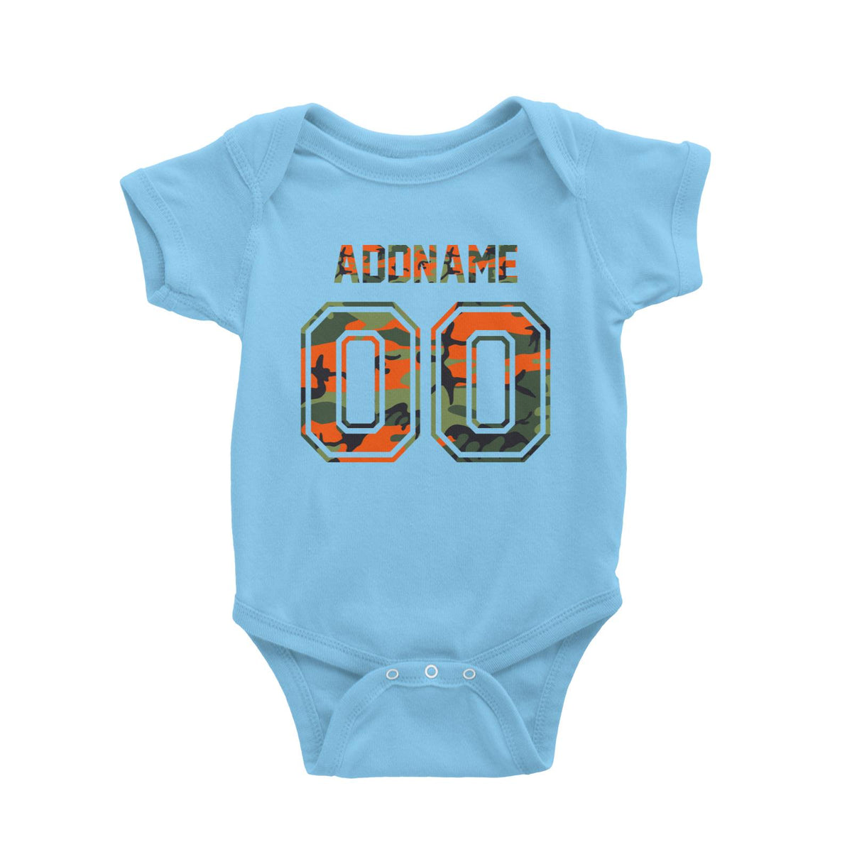 Jersey Red Camo With Name and Number Baby Romper