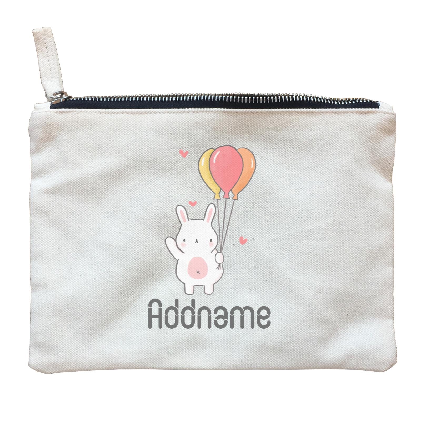 Cute Hand Drawn Style Bunny Addname Zipper Pouch