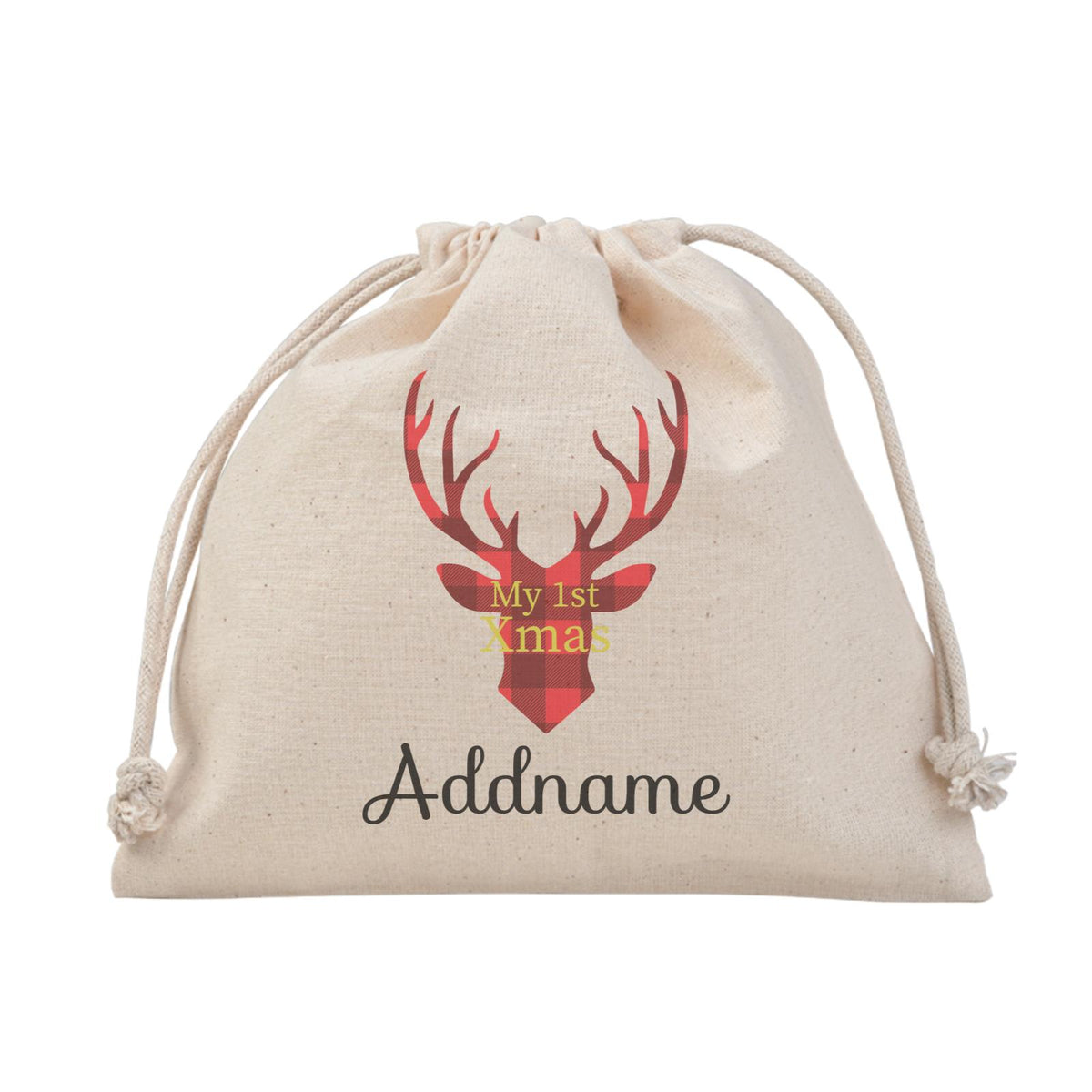 Christmas Series Reindeer Check Pattern My 1st Christmas Satchel