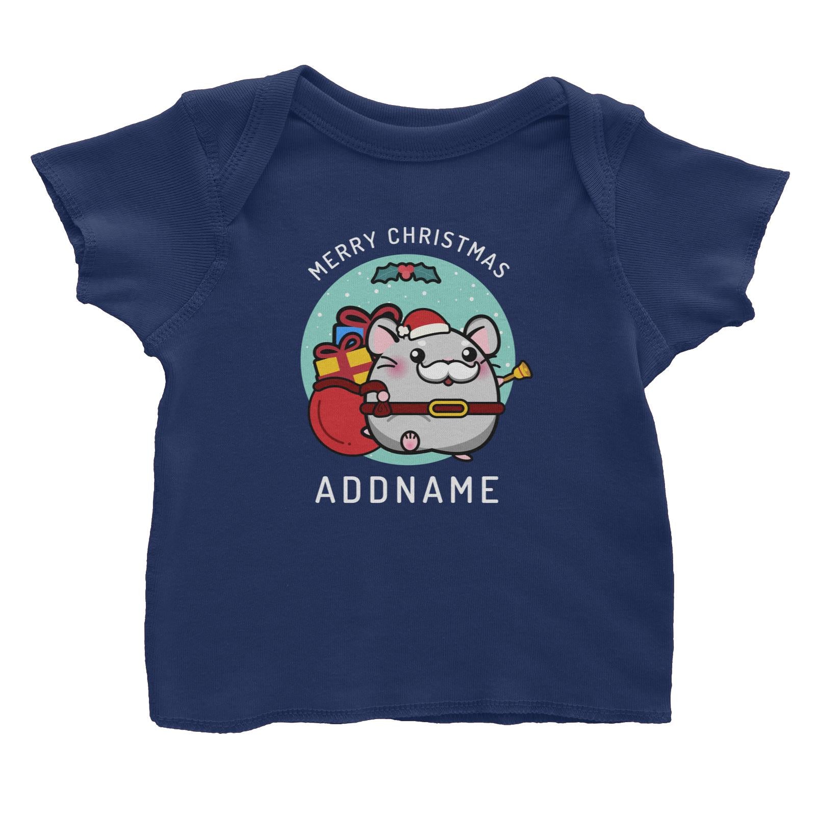 Merry Christmas Cute Santa Grandpa Hamster Baby T-Shirt