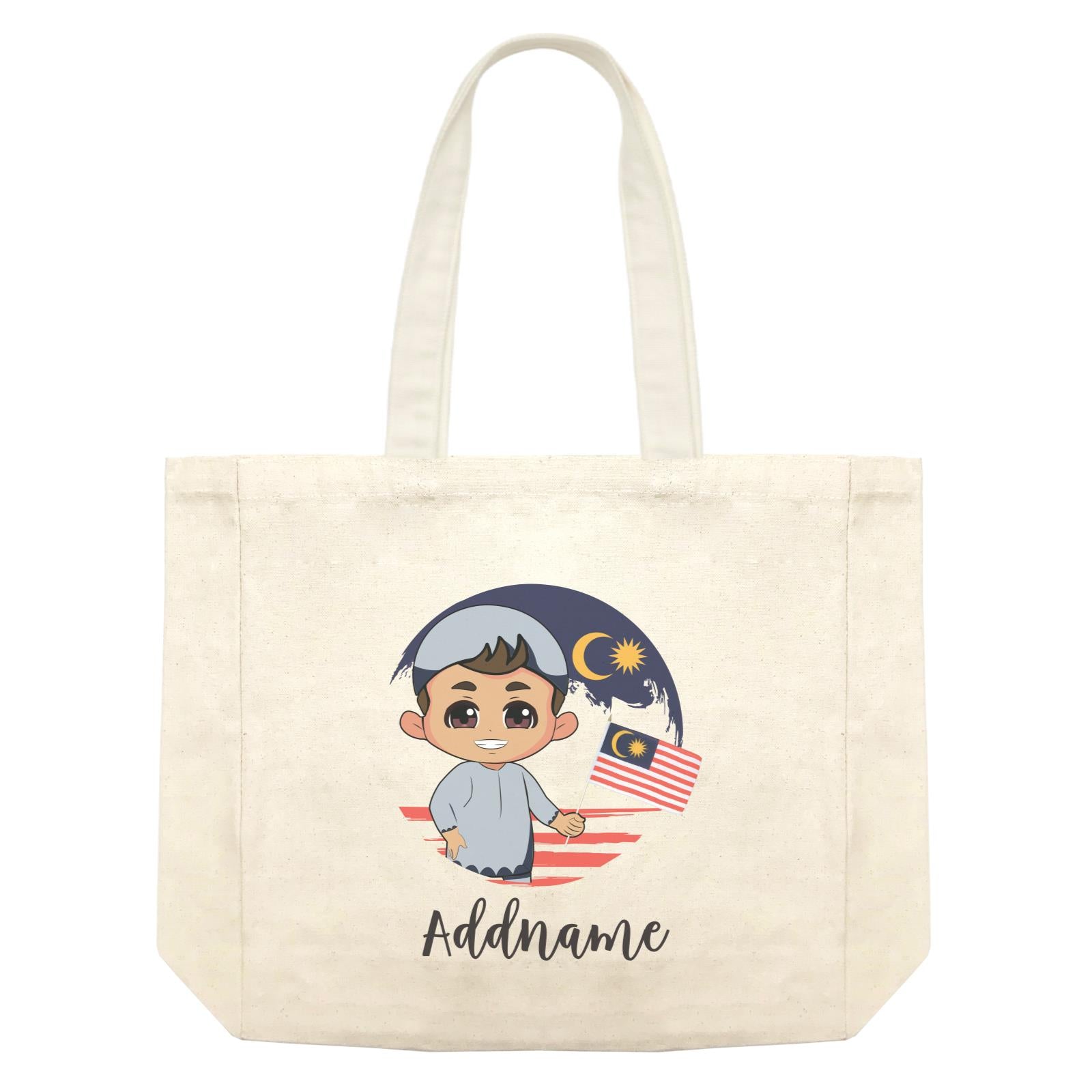Merdeka Series Round Flag Malay Boy Addname Shopping Bag