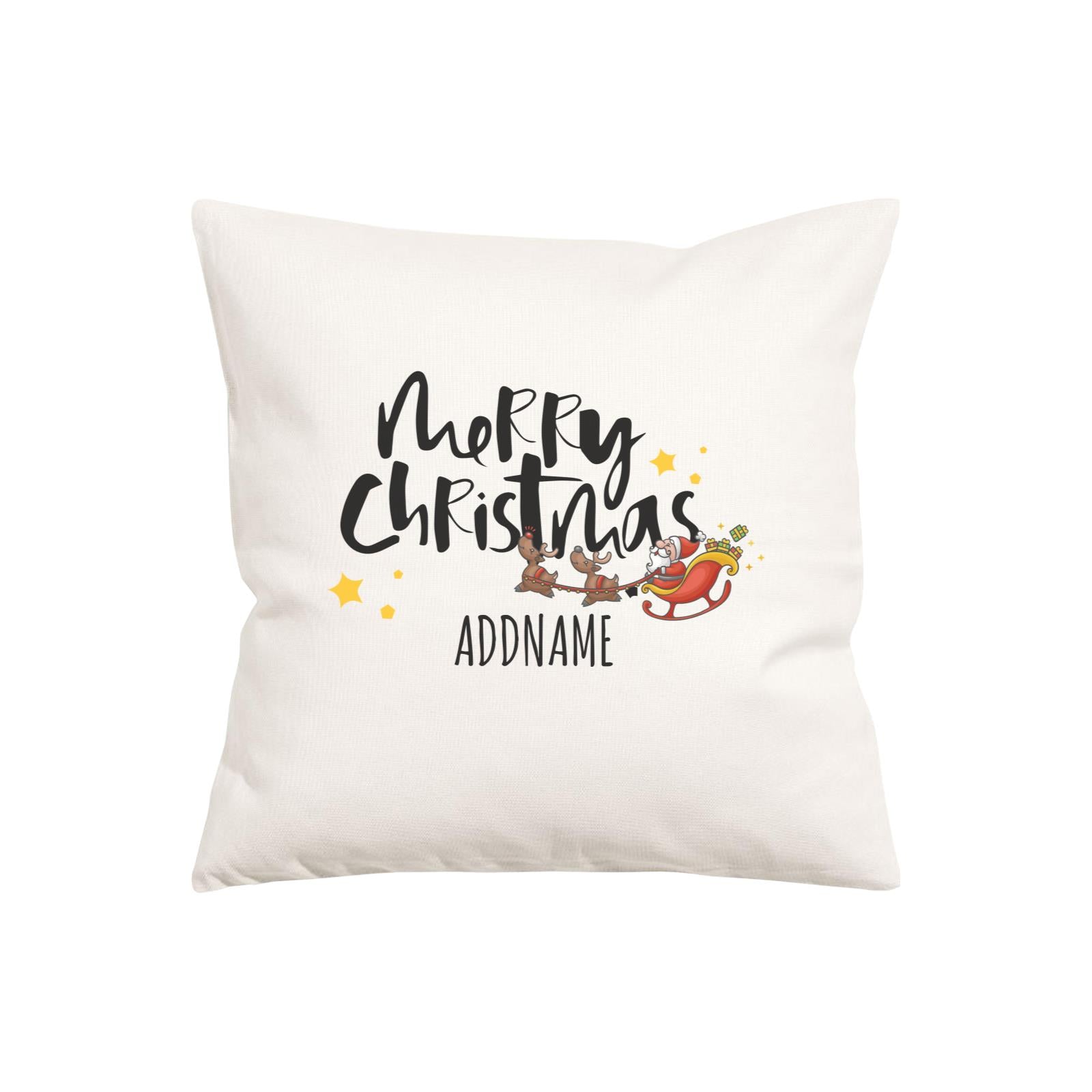 Xmas Cute Santa Claus Riding Sleigh Merry Christmas Pillow Pillow Cushion