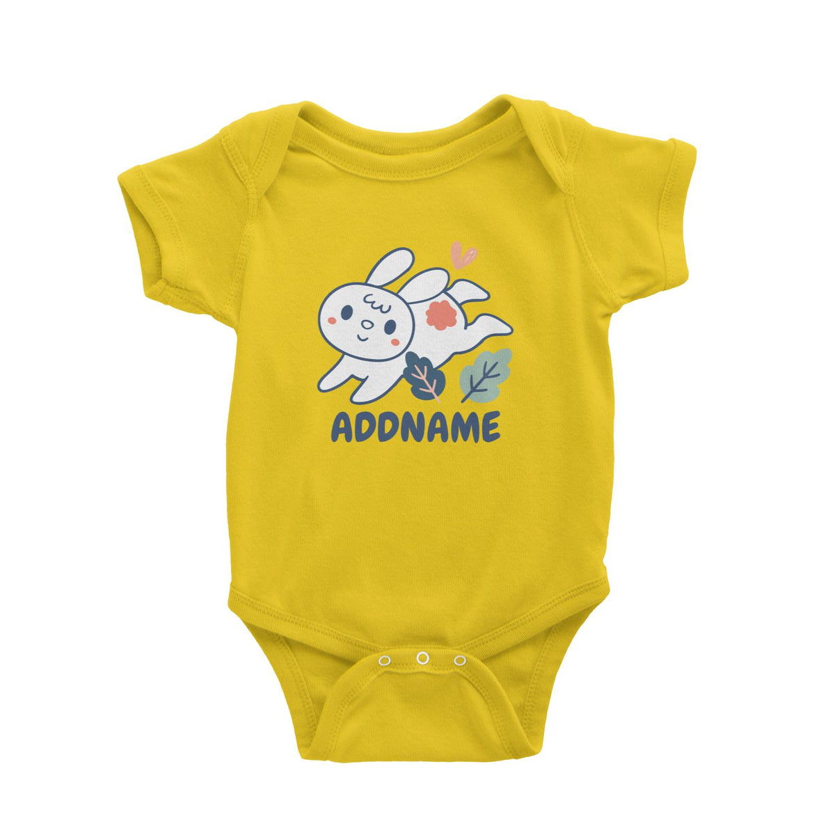 Super Cute Rabbit Running In Field Baby Romper