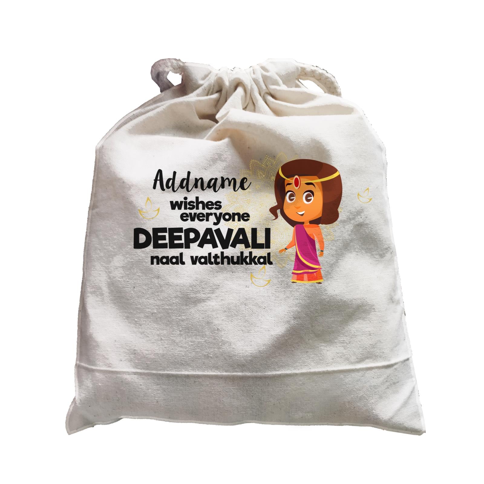 Cute Girl Wishes Everyone Deepavali Addname Satchel