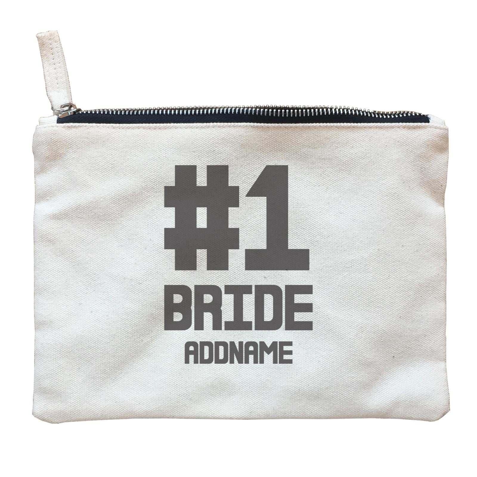 Wedding Couple Western Hashtag No 1 Bride Addname Zipper Pouch