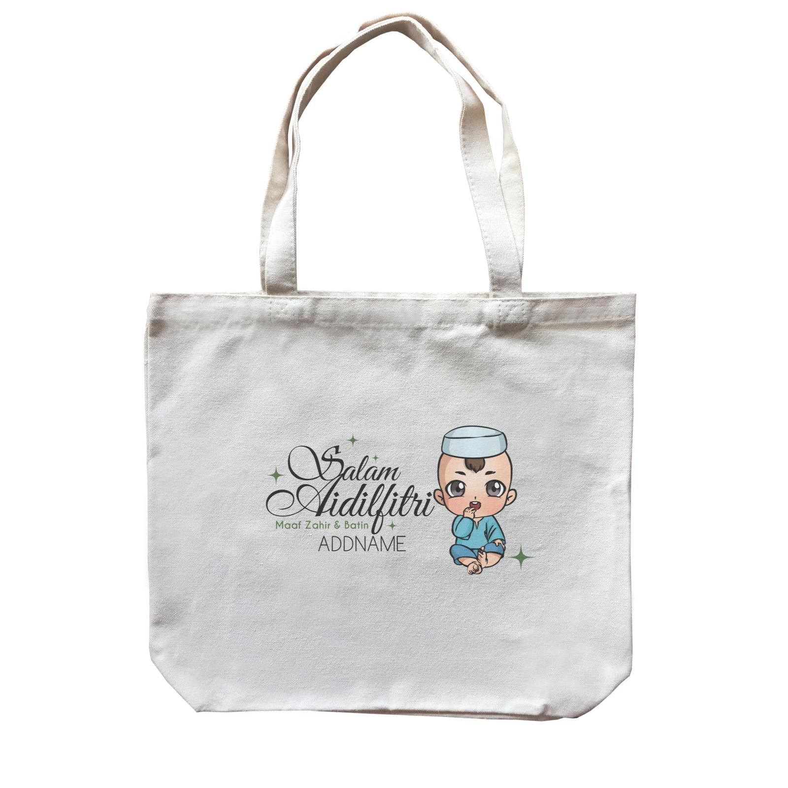 Raya Chibi Wishes Baby Boy Addname Wishes Everyone Salam Aidilfitri Maaf Zahir & Batin Accessories Canvas Bag