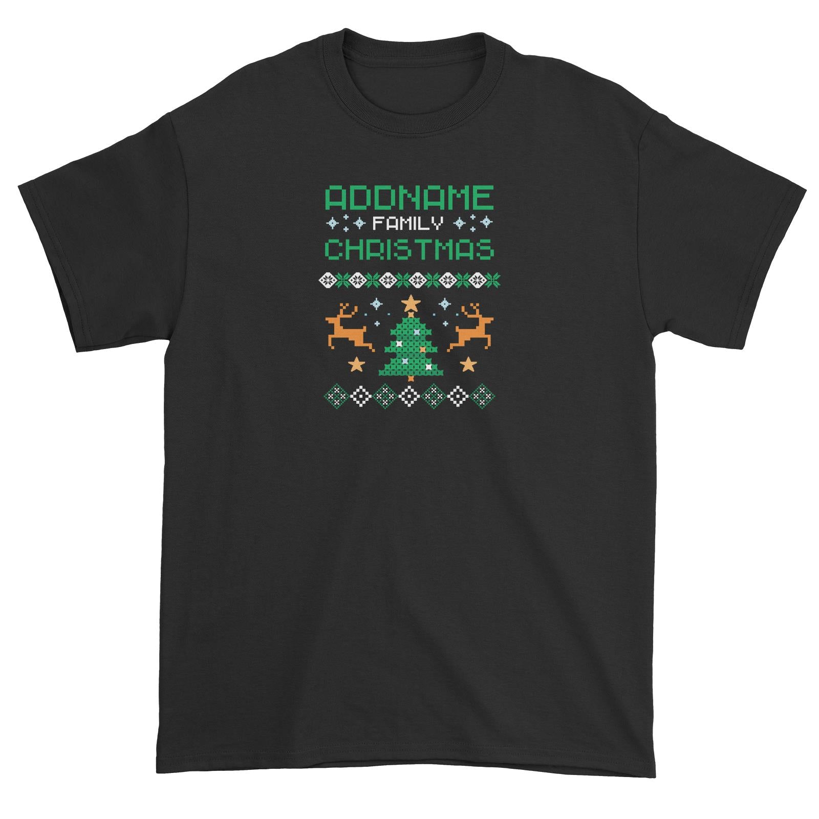 Christmas Series Addname Family Sweater Design Unisex T-Shirt