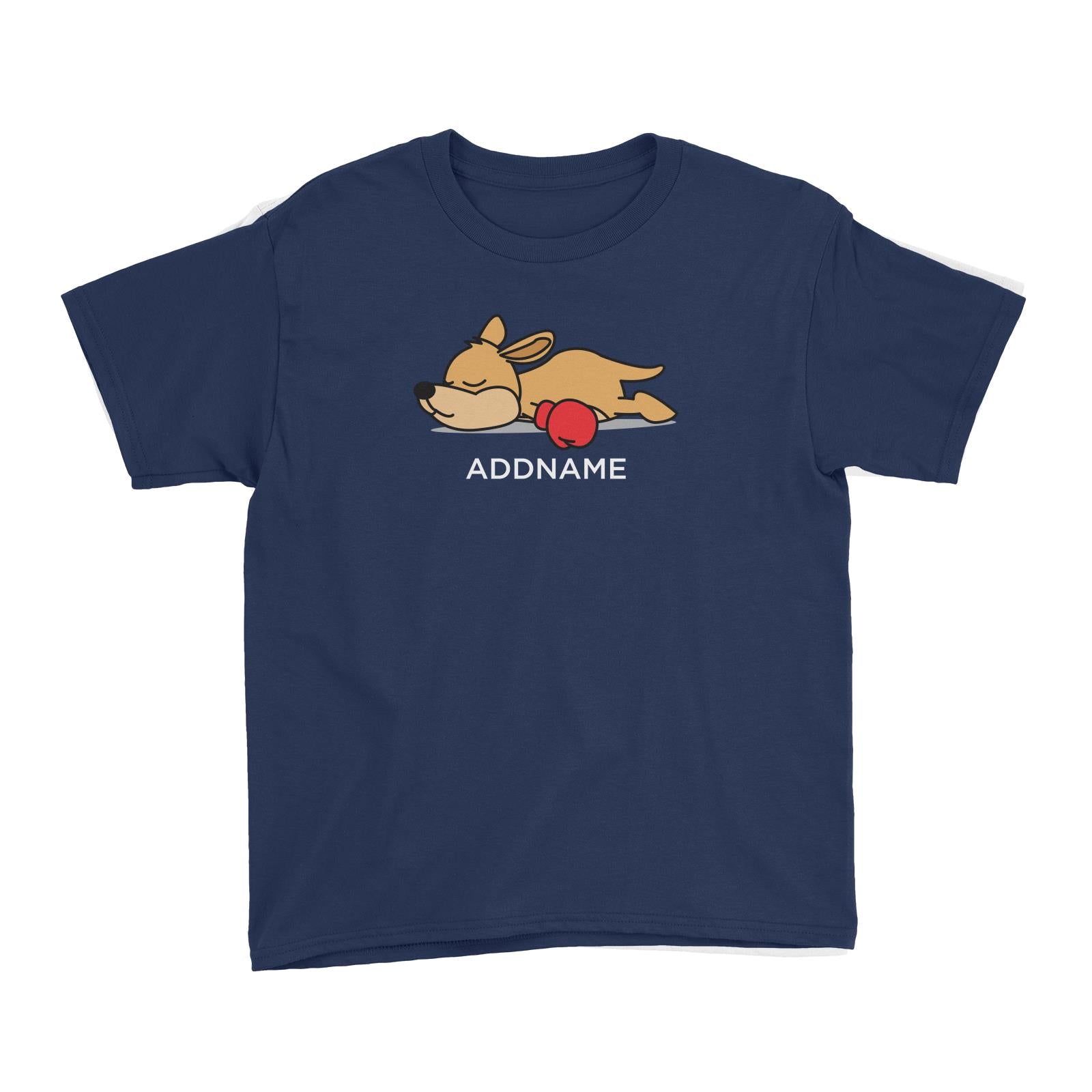 Lazy Kangaroo with Boxing Glove Addname Kid's T-Shirt
