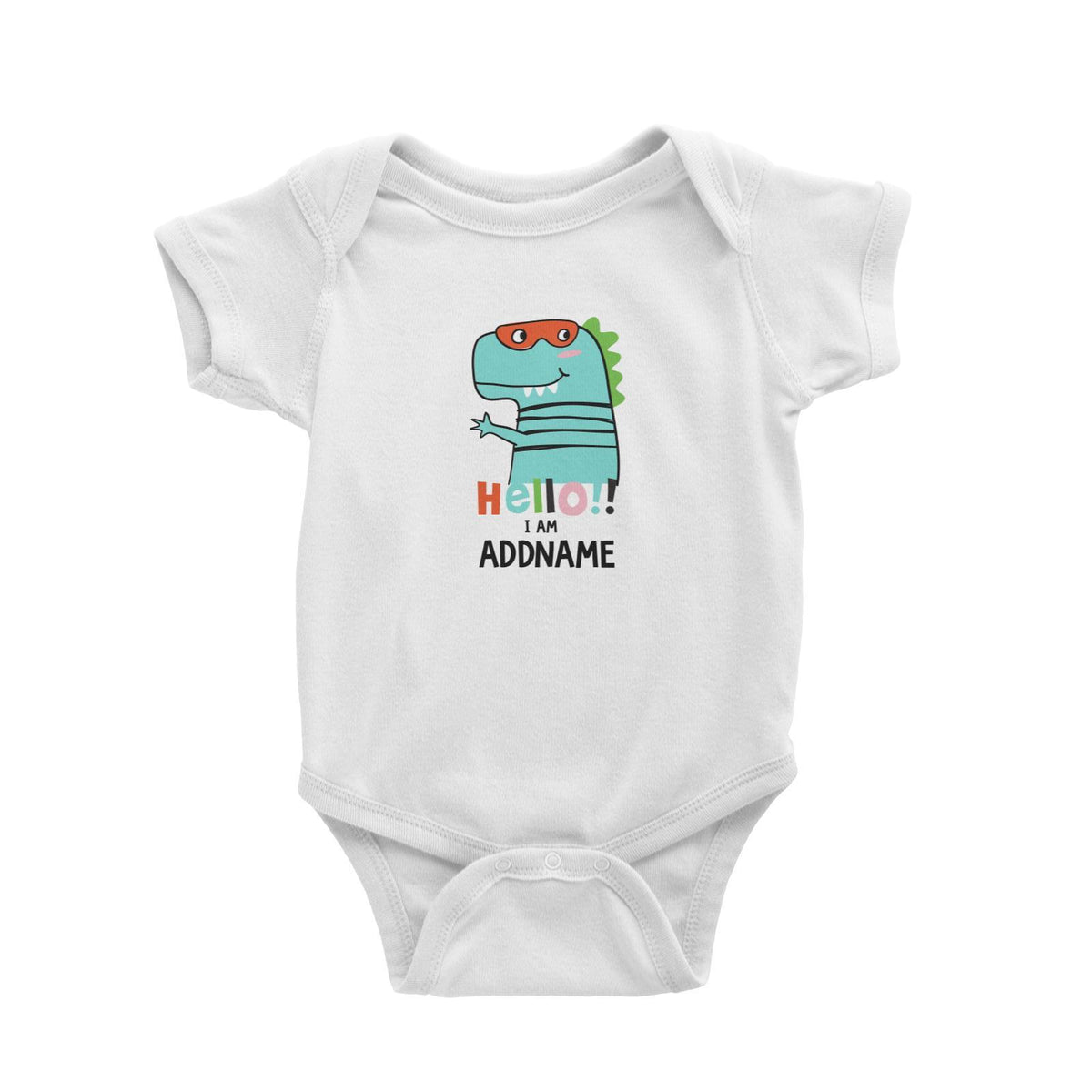 Cool Vibrant Series Hello I Am Dinosaur Addname Baby Romper