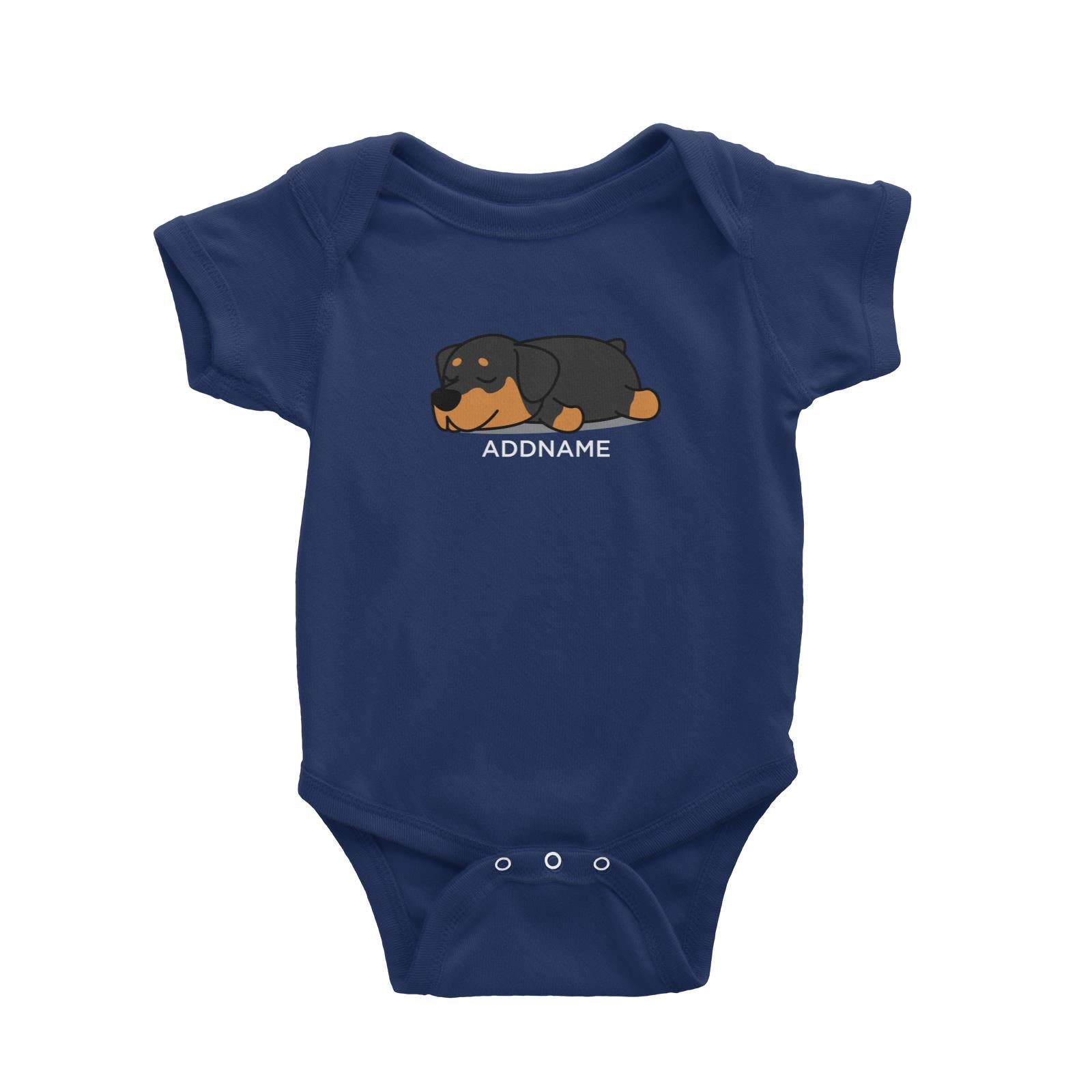 Lazy Rottweiler Dog Addname Baby Romper