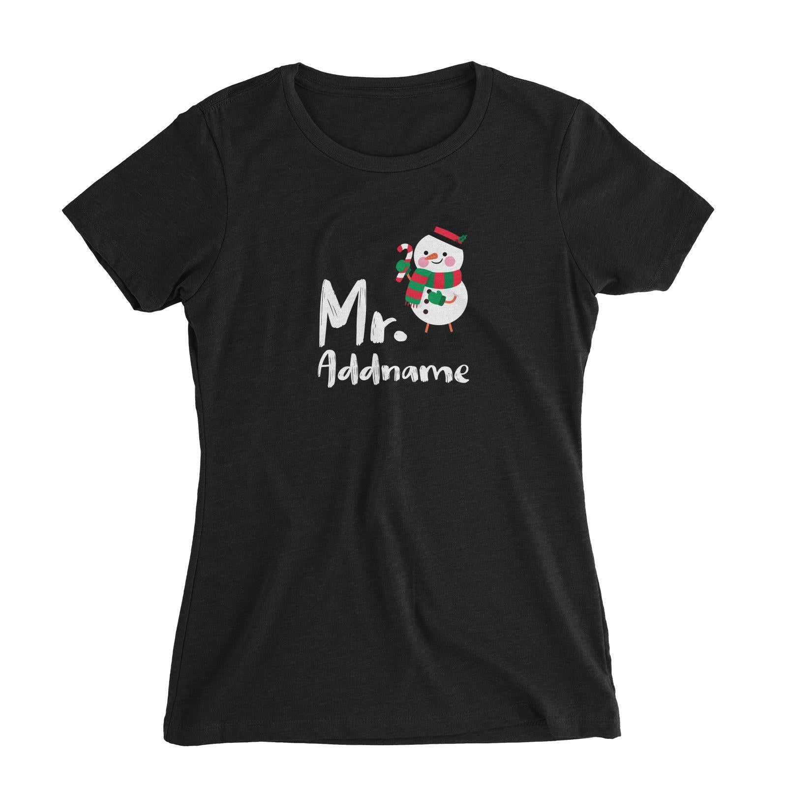 Christmas Series Mr. Snowman Women's Slim Fit T-Shirt