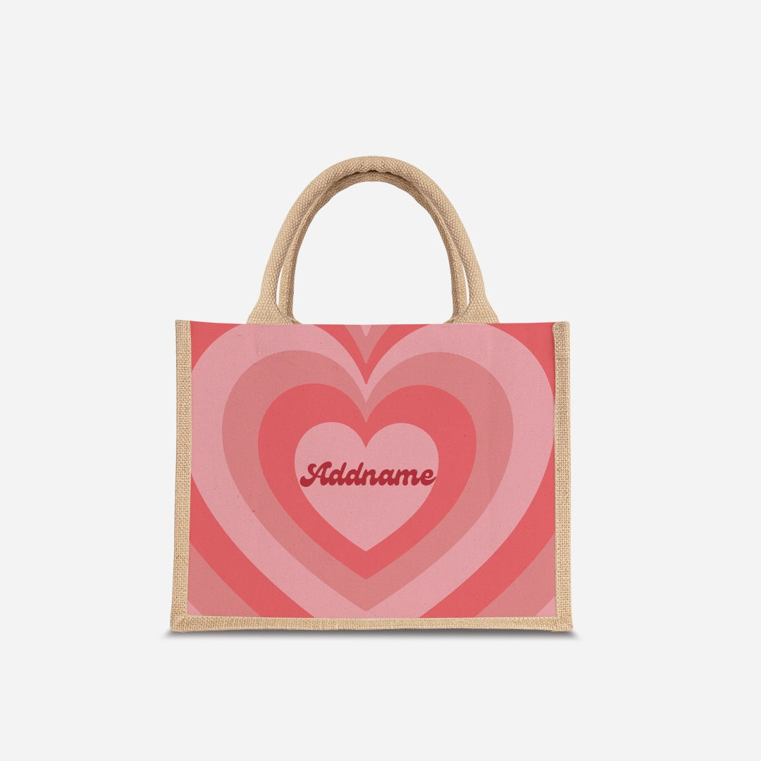 Affection Series Half Lining Small Jute Bag - Blossom Natural