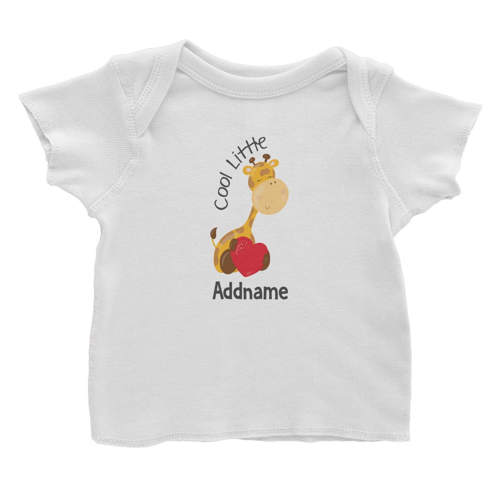 Animal Hearts Cool Little Giraffe Addname Baby T-Shirt
