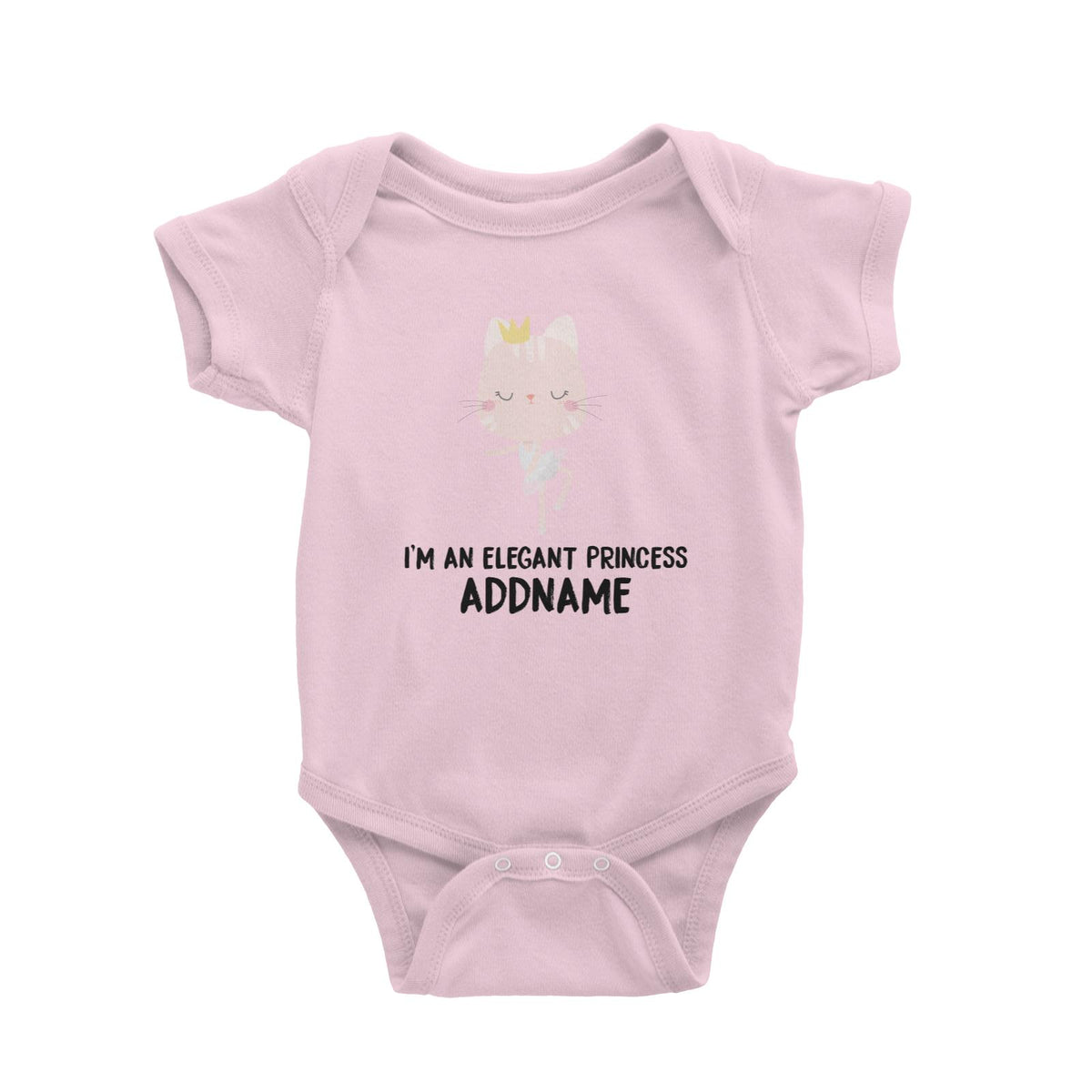 Cute Cat I Am An Elegant Princess Addname Baby Romper