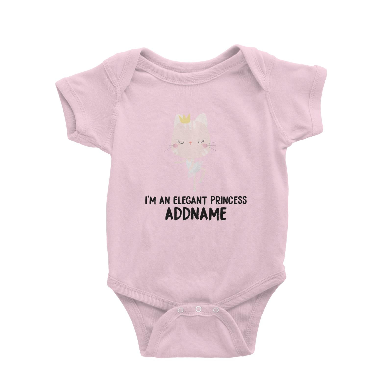Cute Cat I Am An Elegant Princess Addname Baby Romper