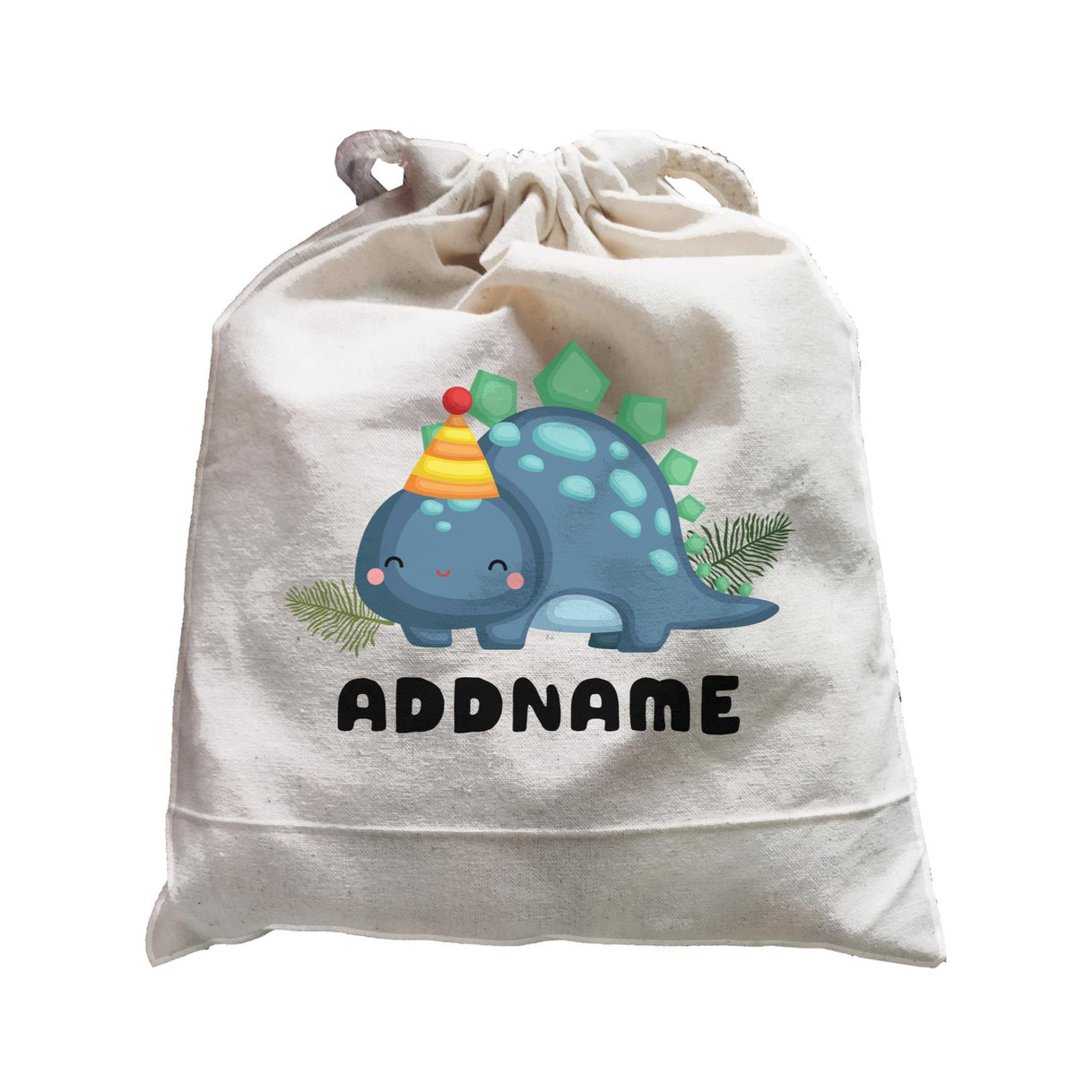 Birthday Dinosaur Happy Blue Stegosaurus Addname Satchel