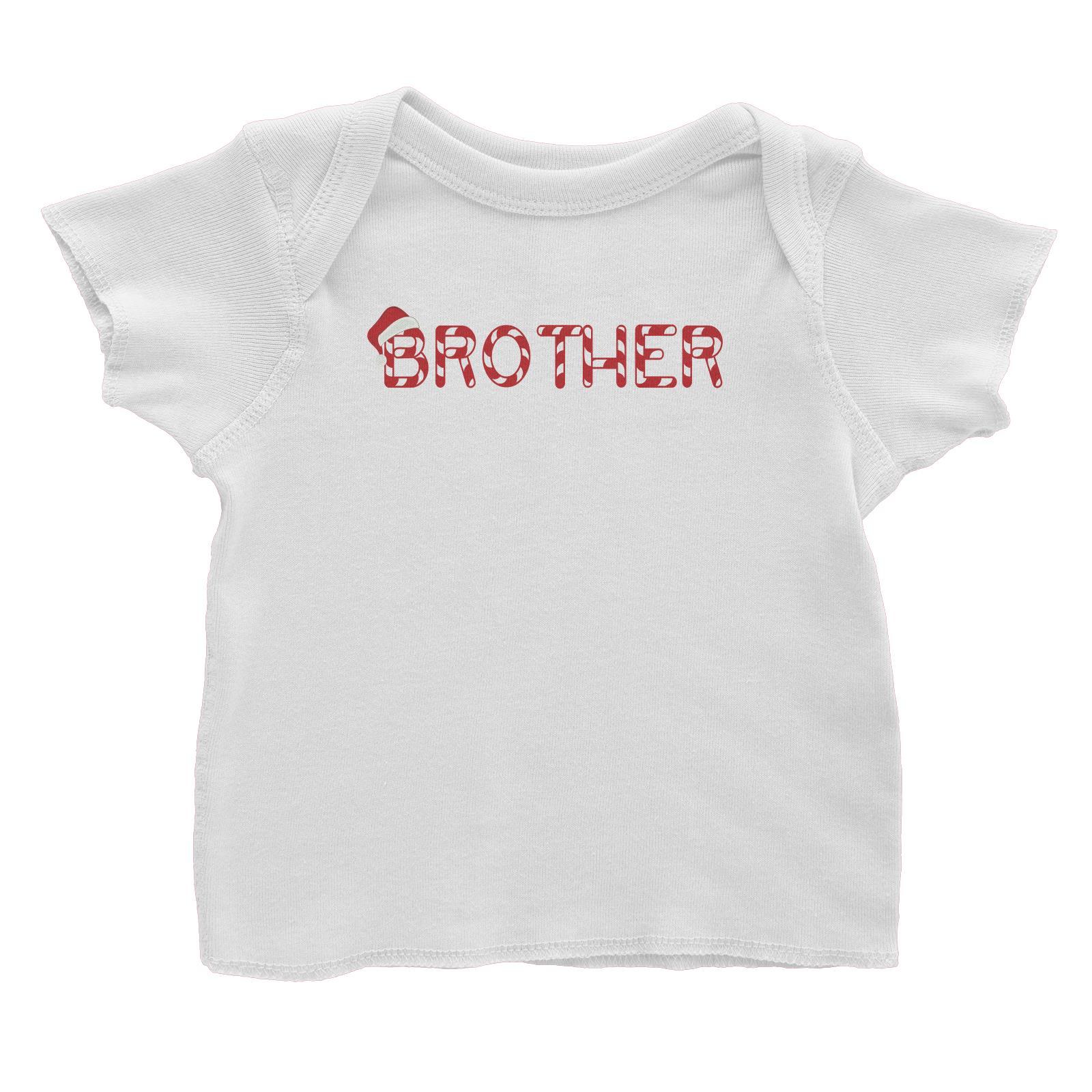 Candy Cane Alphabet Brother with Santa Hat Baby T-Shirt