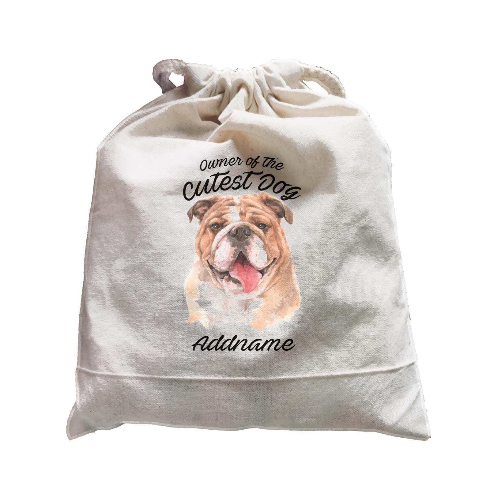Watercolor Dog Owner Of The Cutest Dog Bulldog Addname Satchel