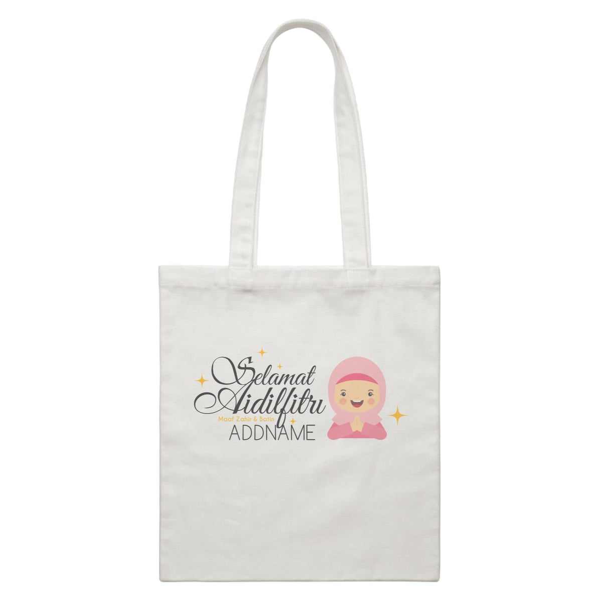 Selamat Aidilfitri Lady White Canvas Bag