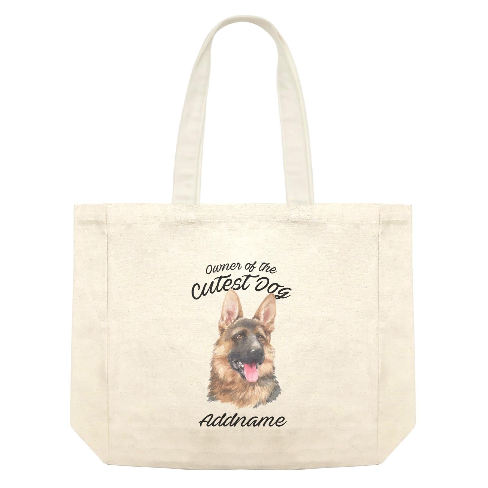 Watercolor Dog Owner Of The Cutest Dog German Shepherd Addname Shopping Bag