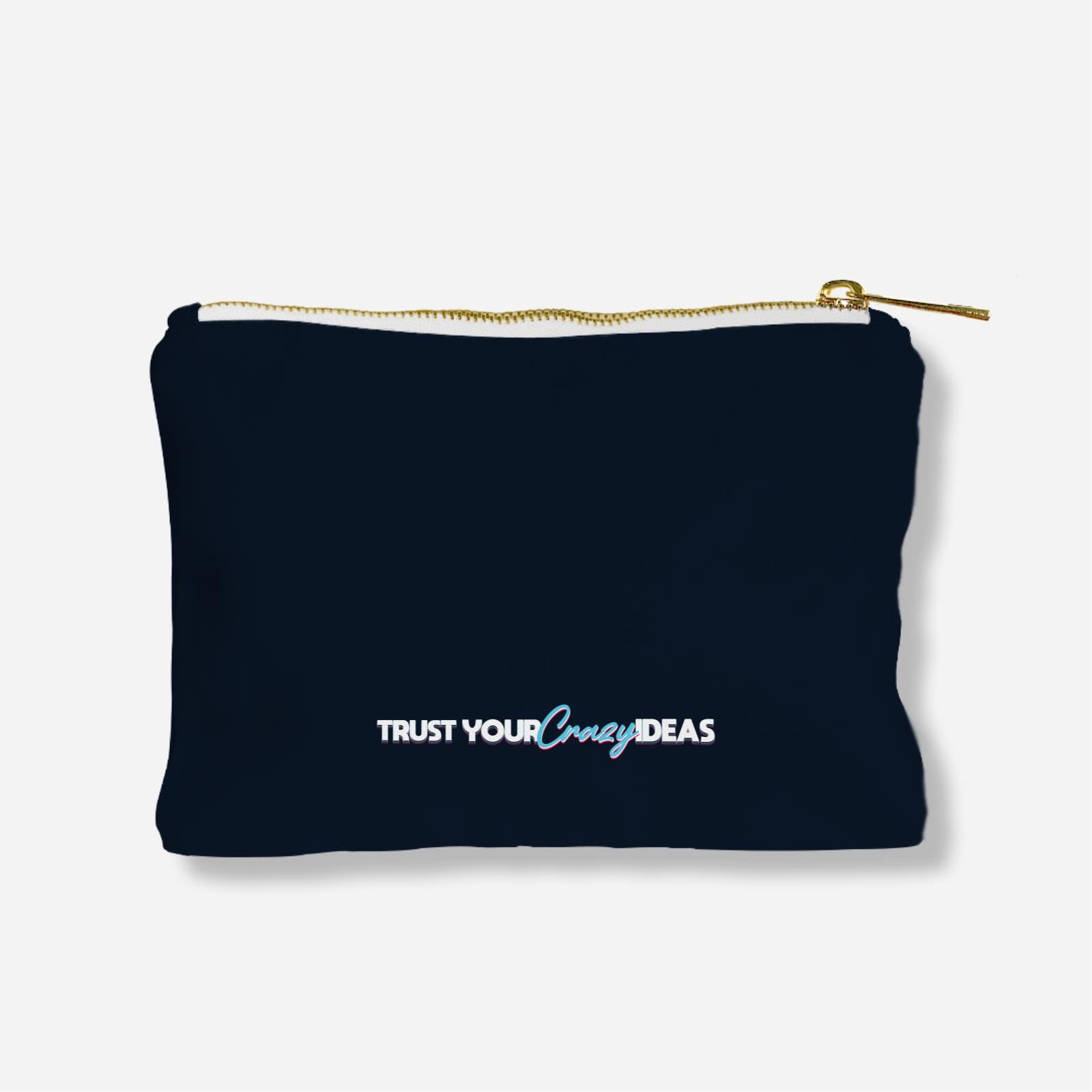 Be Confident Series Zipper Pouch - Trust Your Crazy Idea - Navy