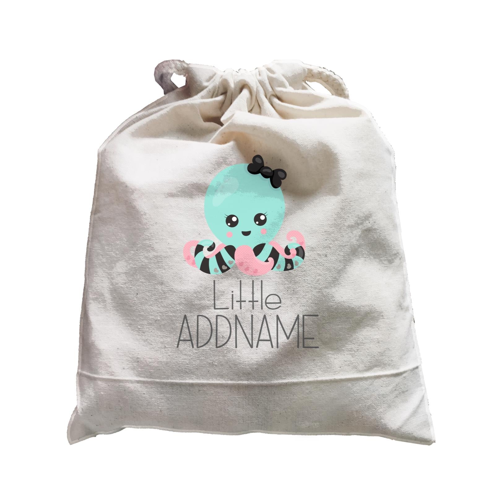 Nursery Animals Little Octopus with Ribbon Addname Satchel