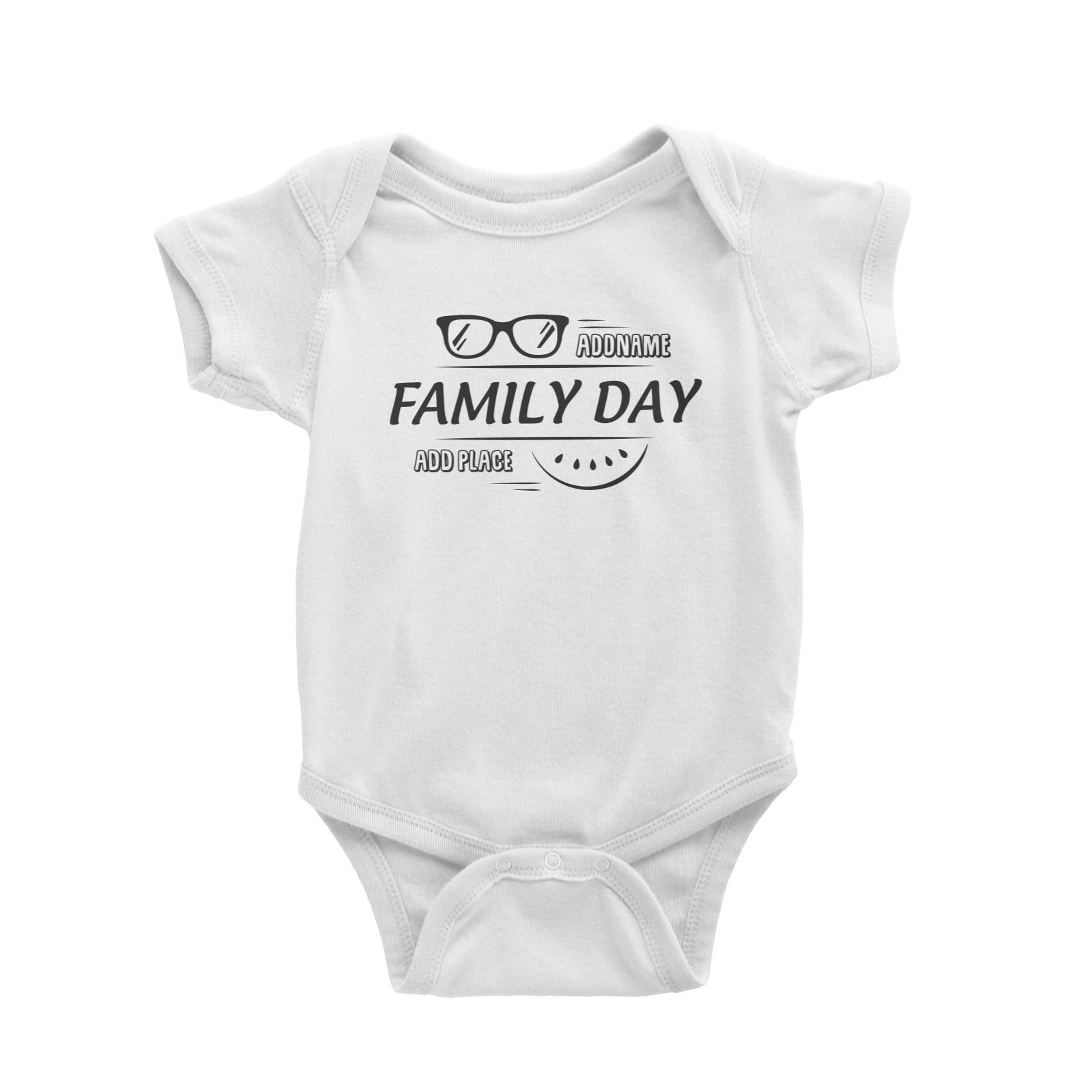 Family Day Tropical Sun Glasses Family Day Addname And Add Place Baby Romper