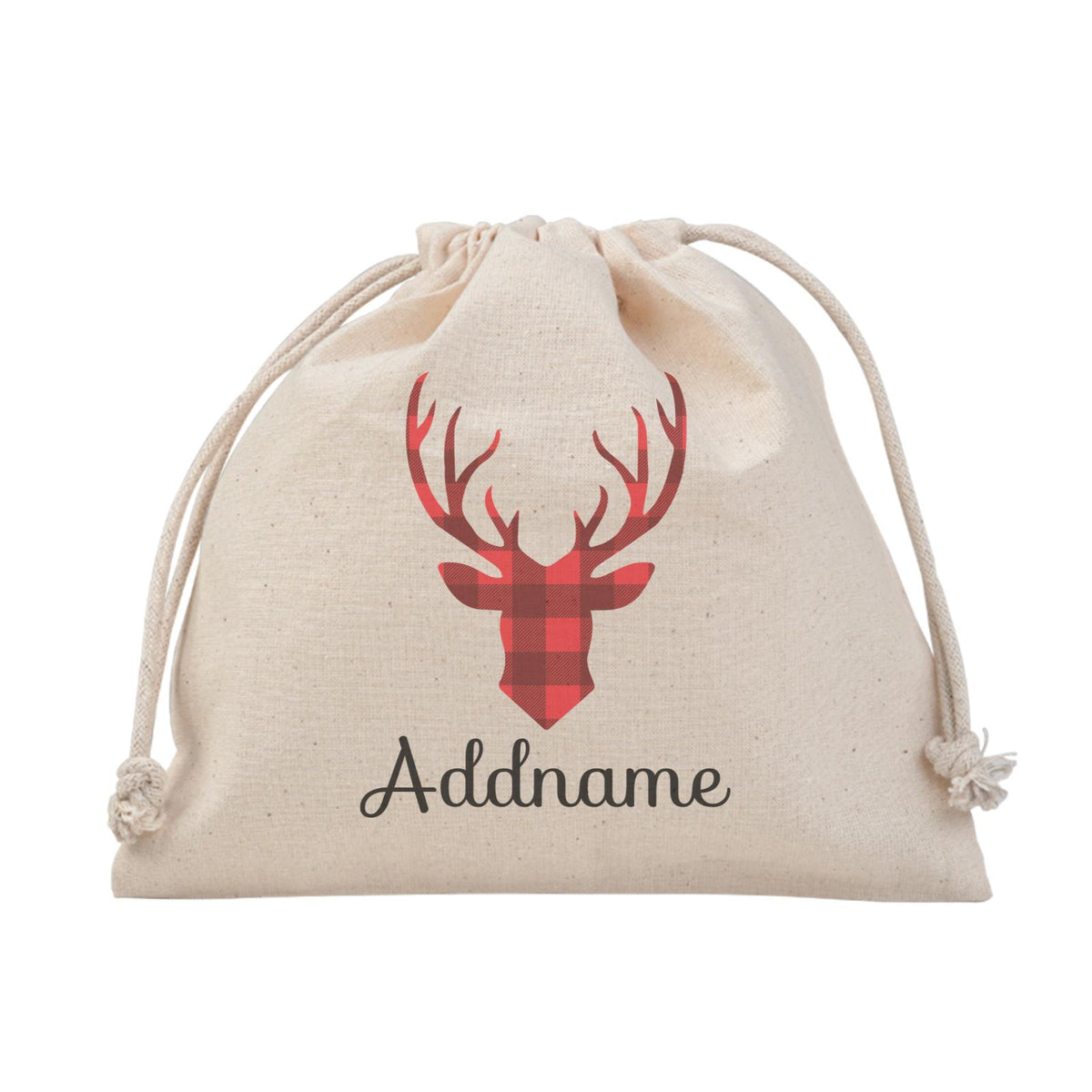 Christmas SeriesReindeer Silhouette Check Pattern Satchel