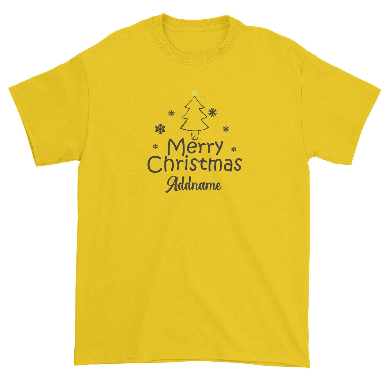 Christmas Series Merry Christmas Tree with Snowflakes Unisex T-Shirt