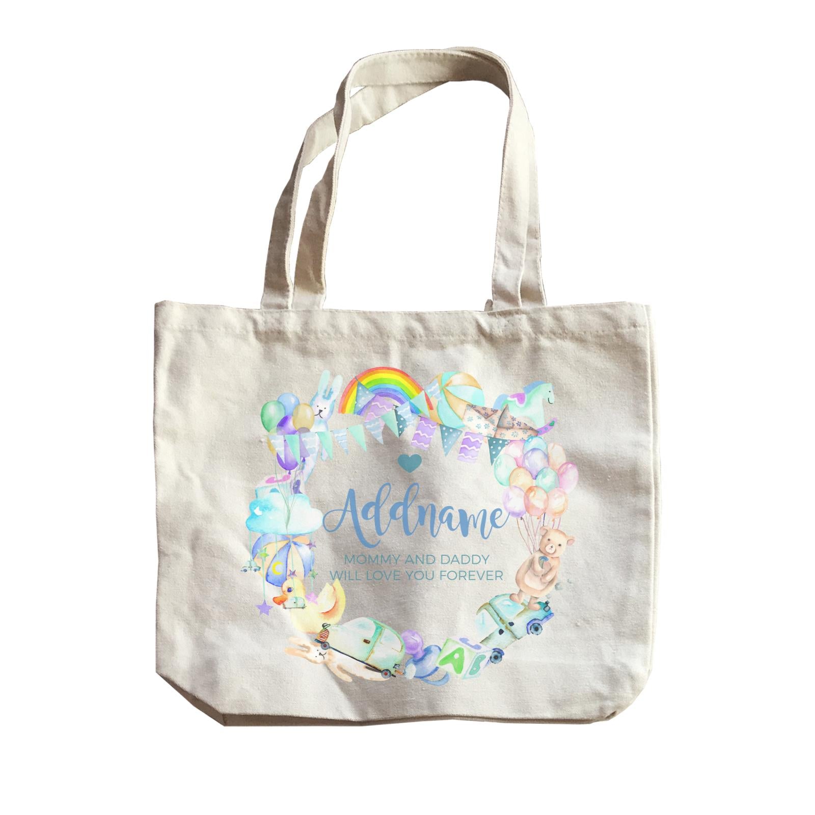 Watercolour Magical Boyish Creatures and Elements Personalizable with Name and Text Canvas Bag