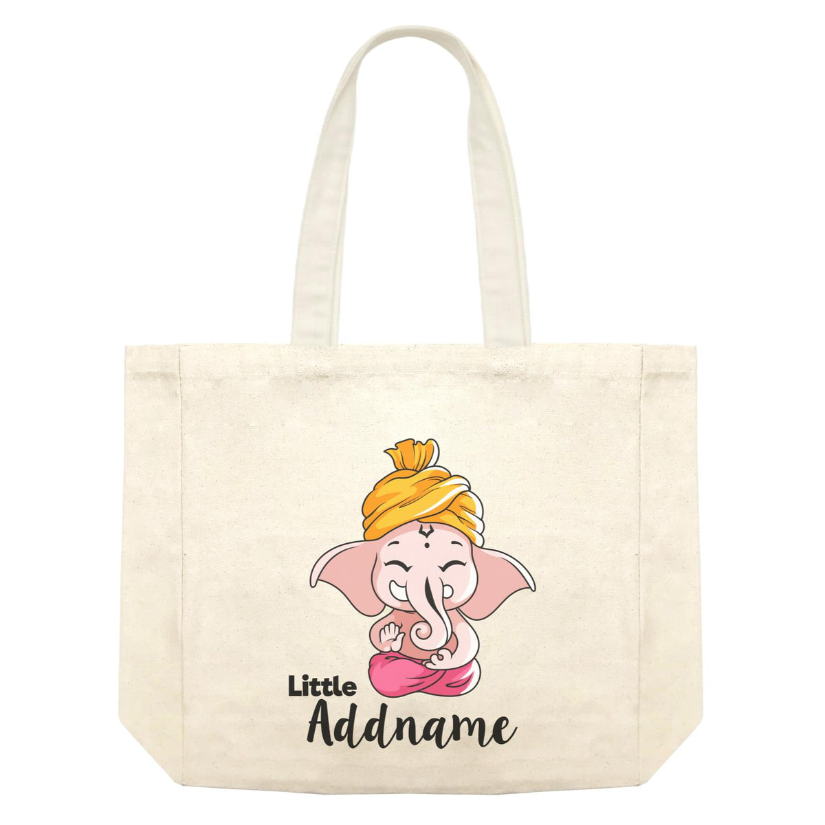 Cute Sitting Ganesha Meditating Little Addname Shopping Bag