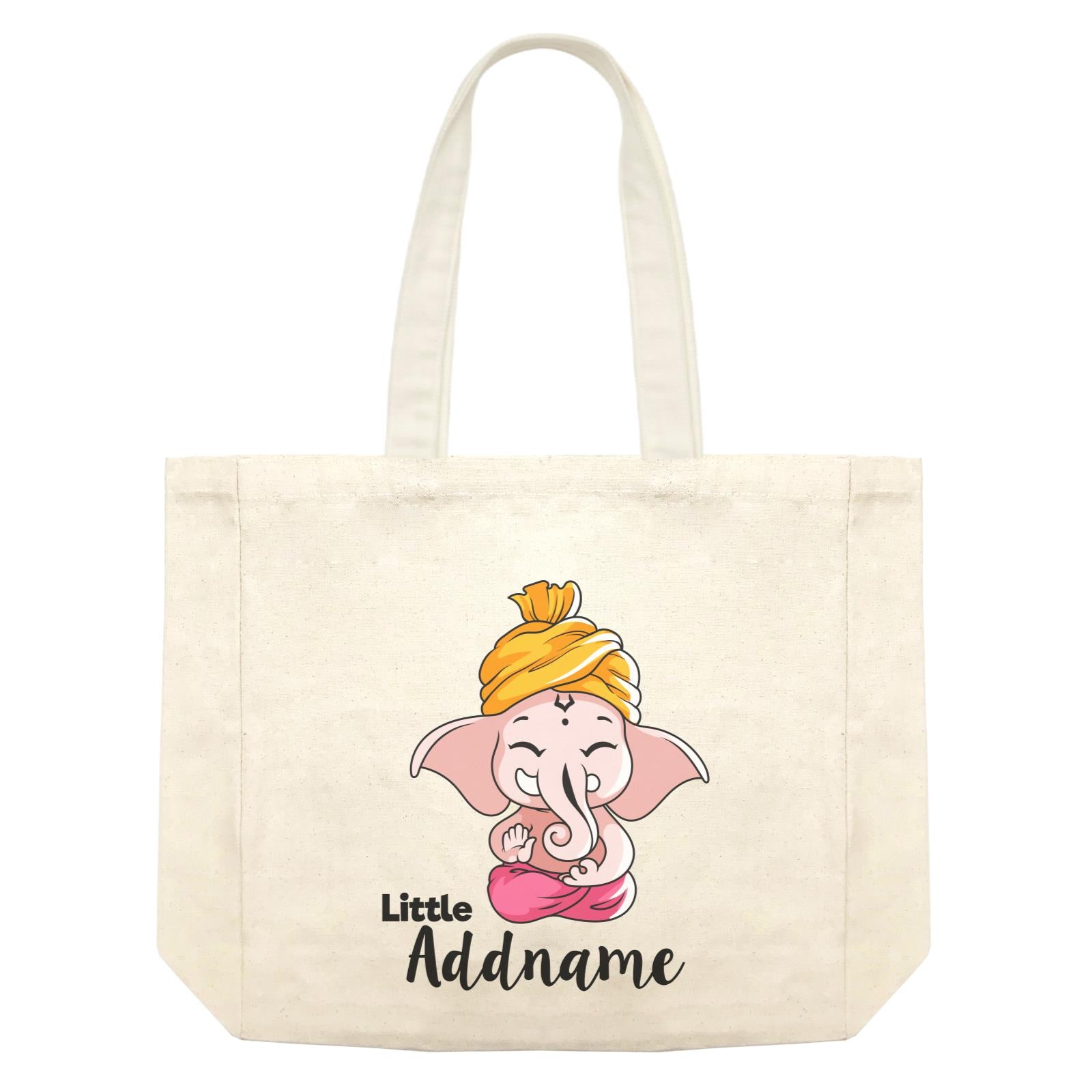 Cute Sitting Ganesha Meditating Little Addname Shopping Bag