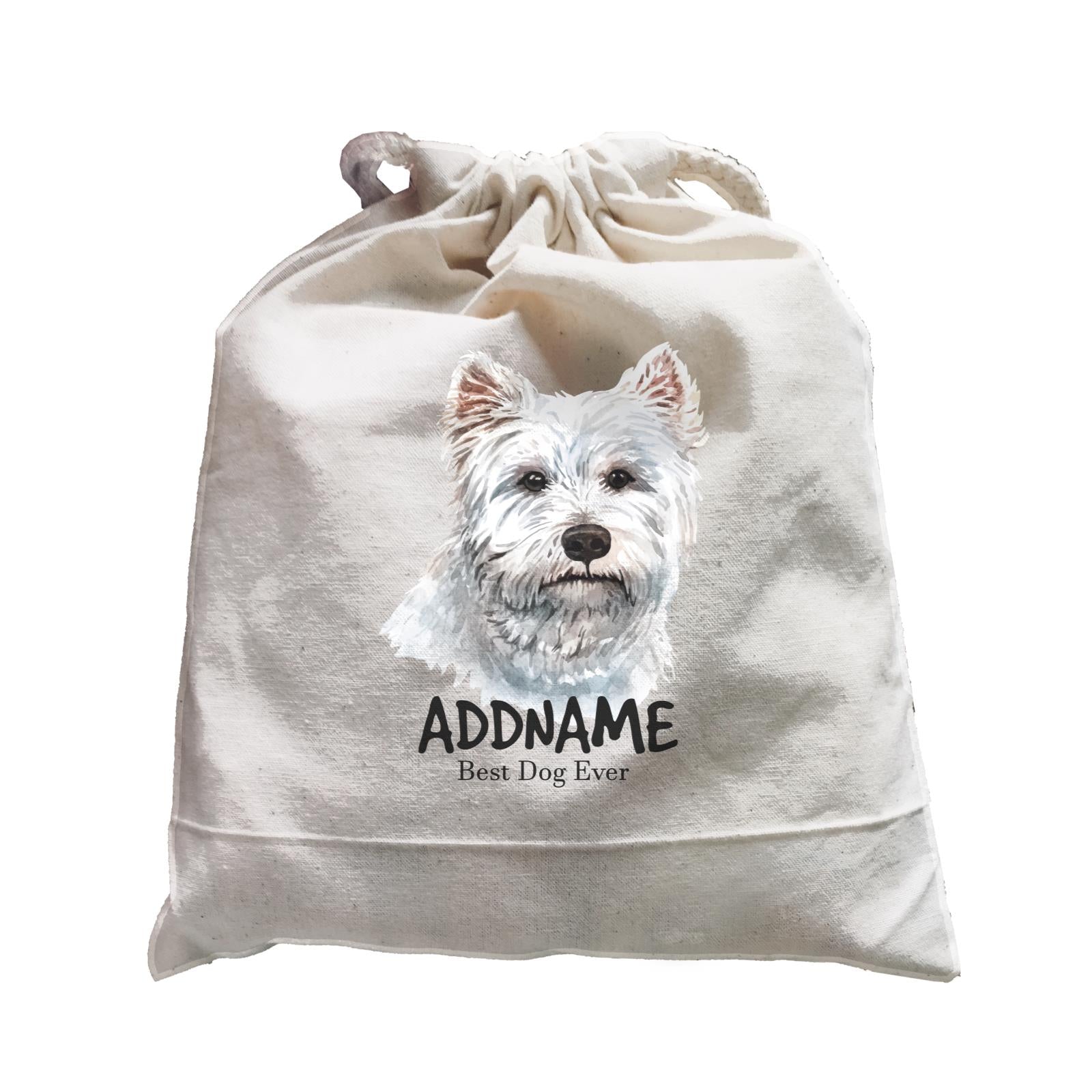 Watercolor Dog West Highland White Terrier Best Dog Ever Addname Satchel