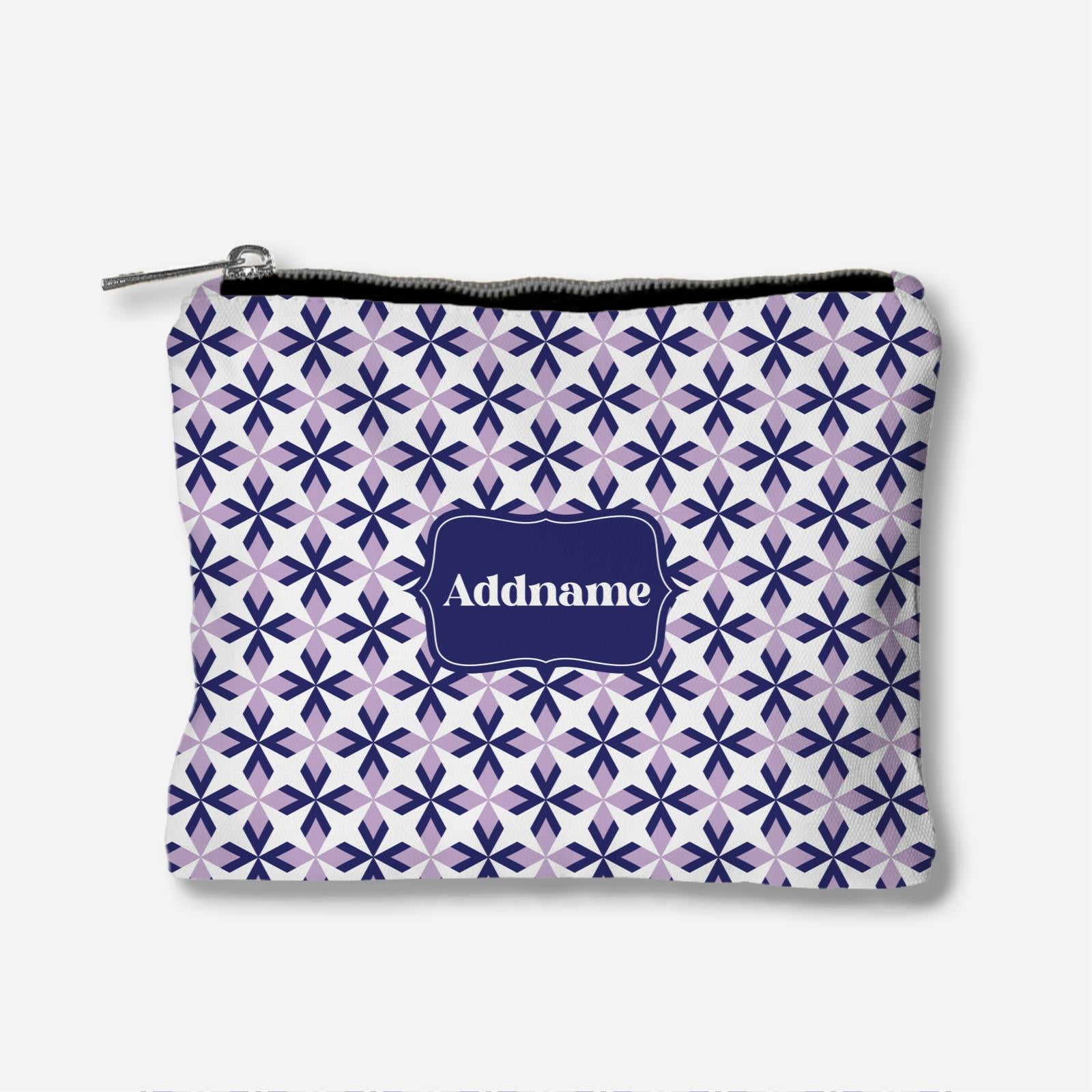 Ixora Series Full Print Zipper Pouch - Purple