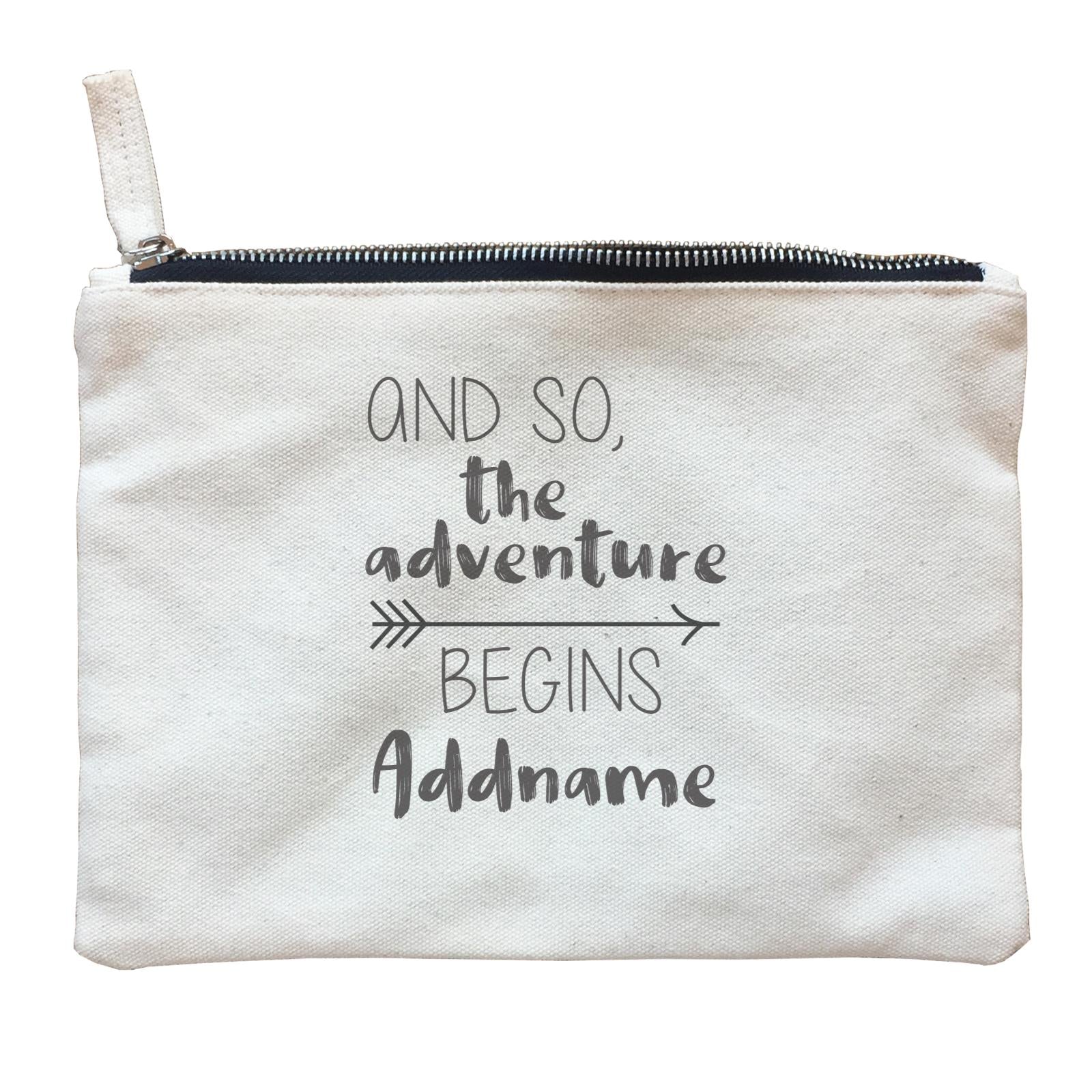 Travel Quotes And So The Adventure Begins Addname Zipper Pouch