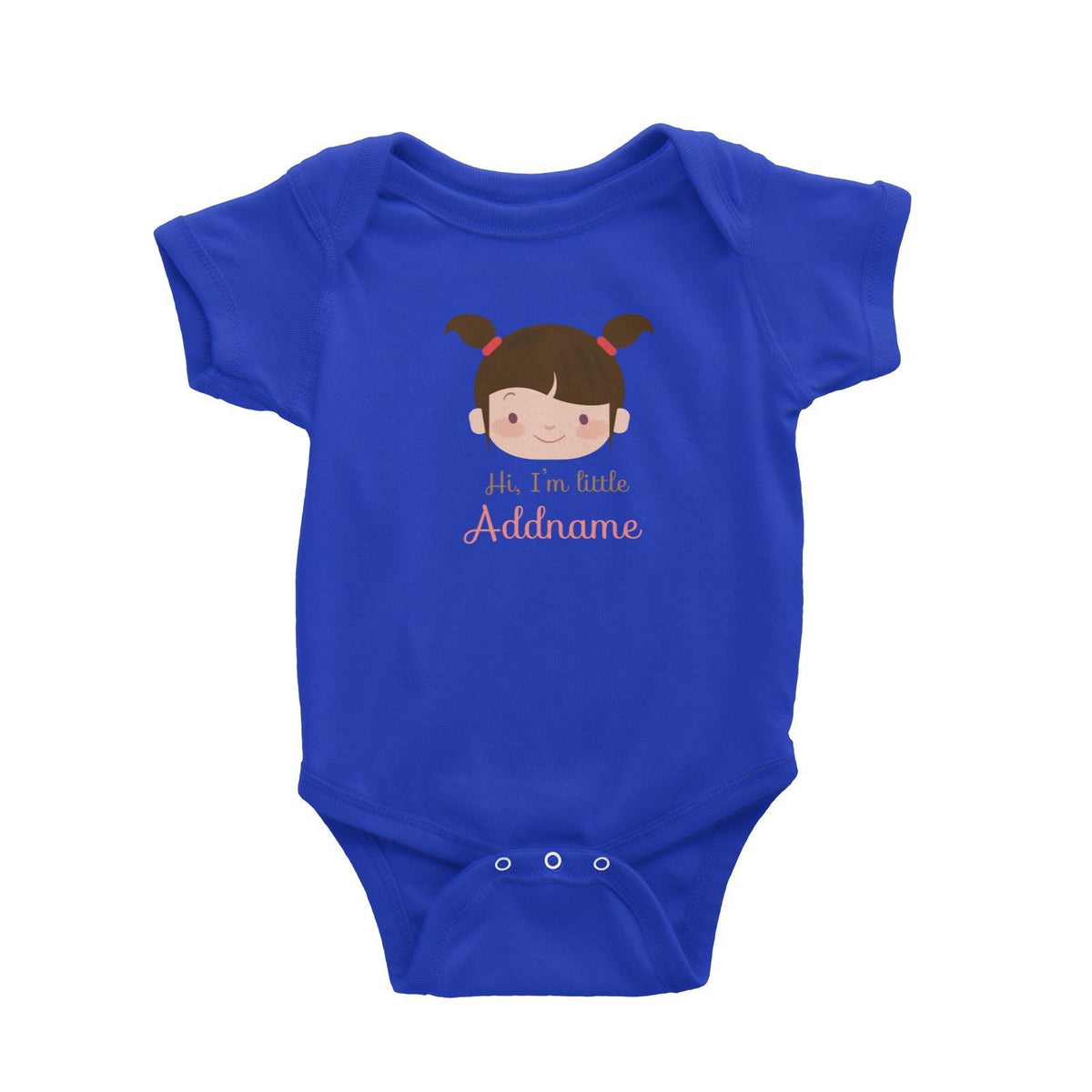 Cute Girl with Two Pony Tails I Am Little Addname Baby Romper
