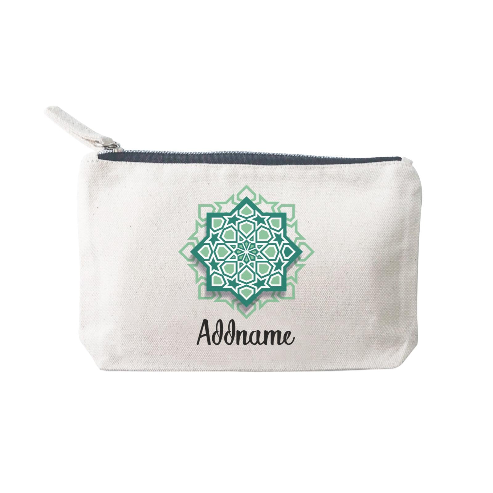 Raya Symbol Green Islamic Geometric Pocket Addname Mini Accessories Stationery Pouch 2