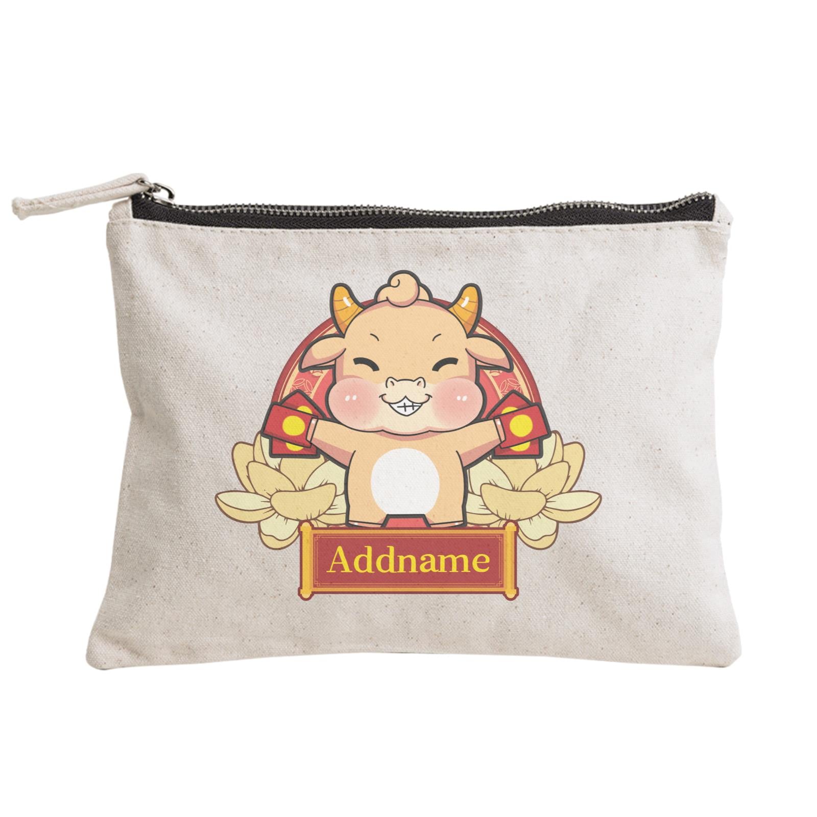 [CNY 2021] Gold Lotus Series Golden Cow with Angpao Zipper Pouch