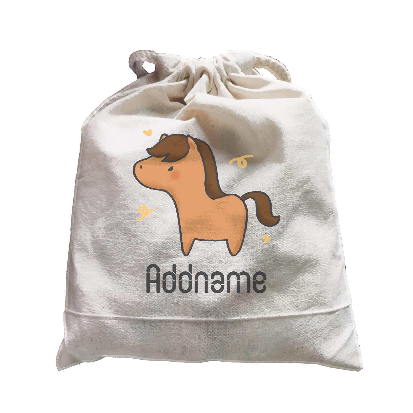 Cute Hand Drawn Style Horse Addname Satchel