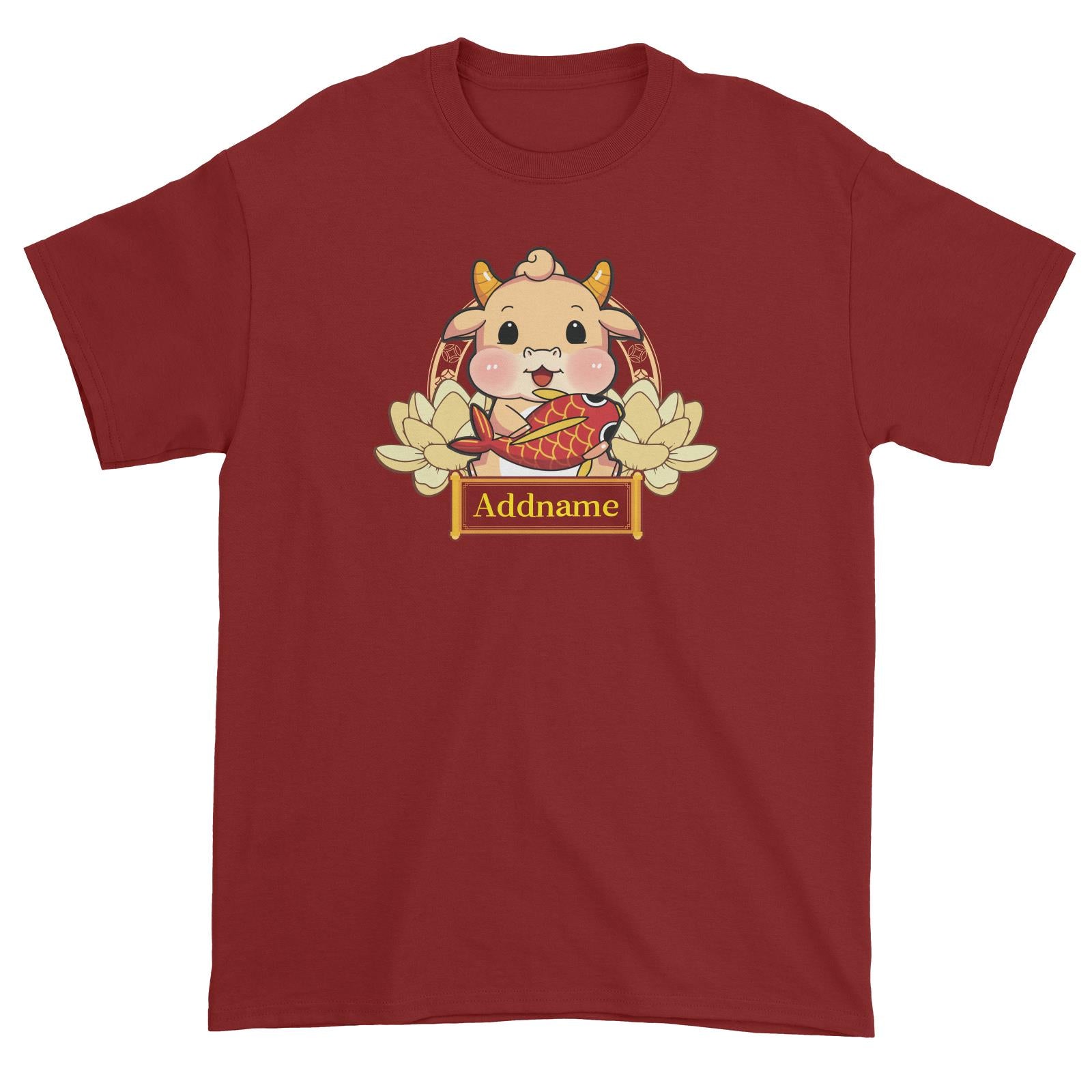 [CNY 2021] Gold Lotus Series Golden Cow with Koi Fish Unisex T-Shirt