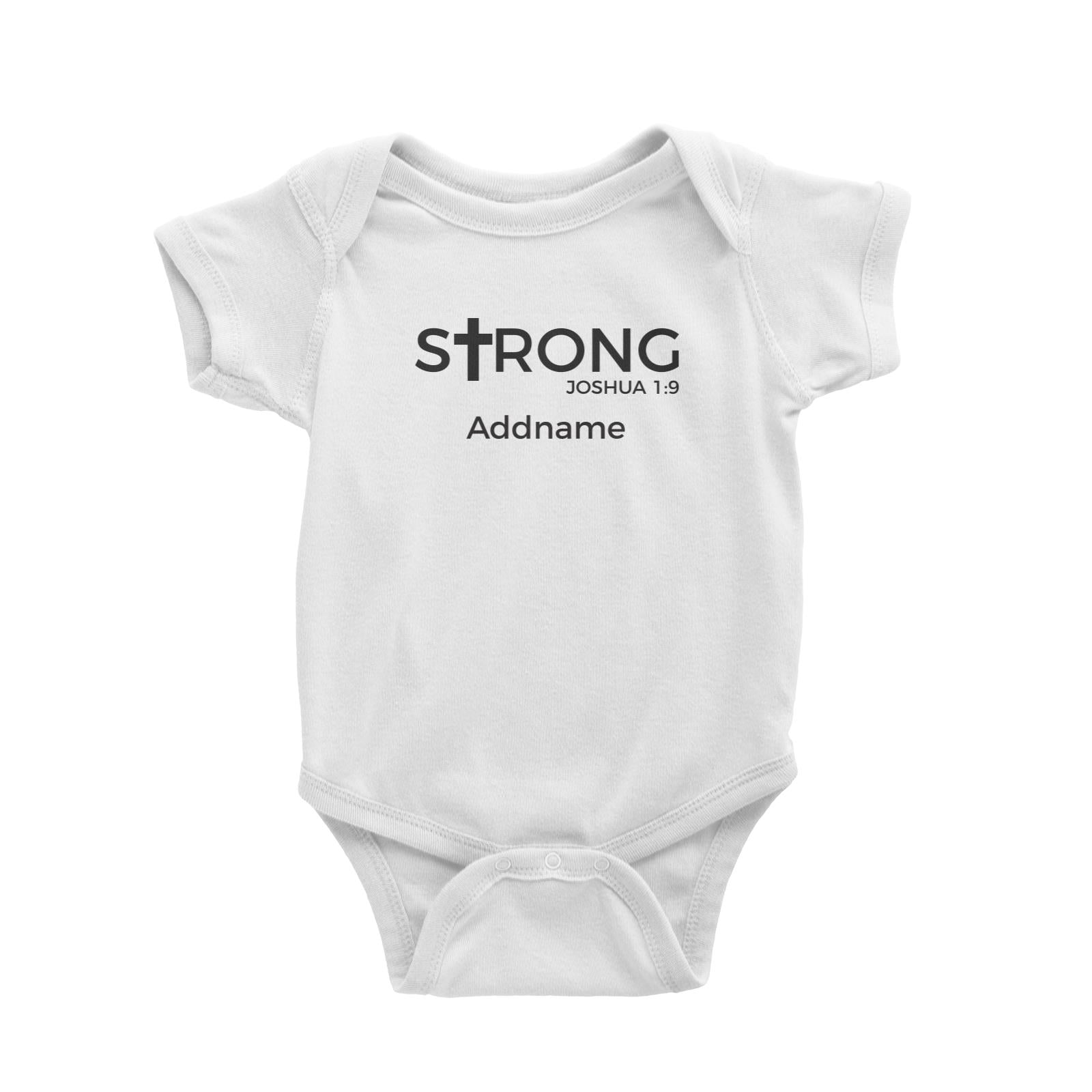 Christian Series Strong Joshua 1.9 Addname Baby Romper