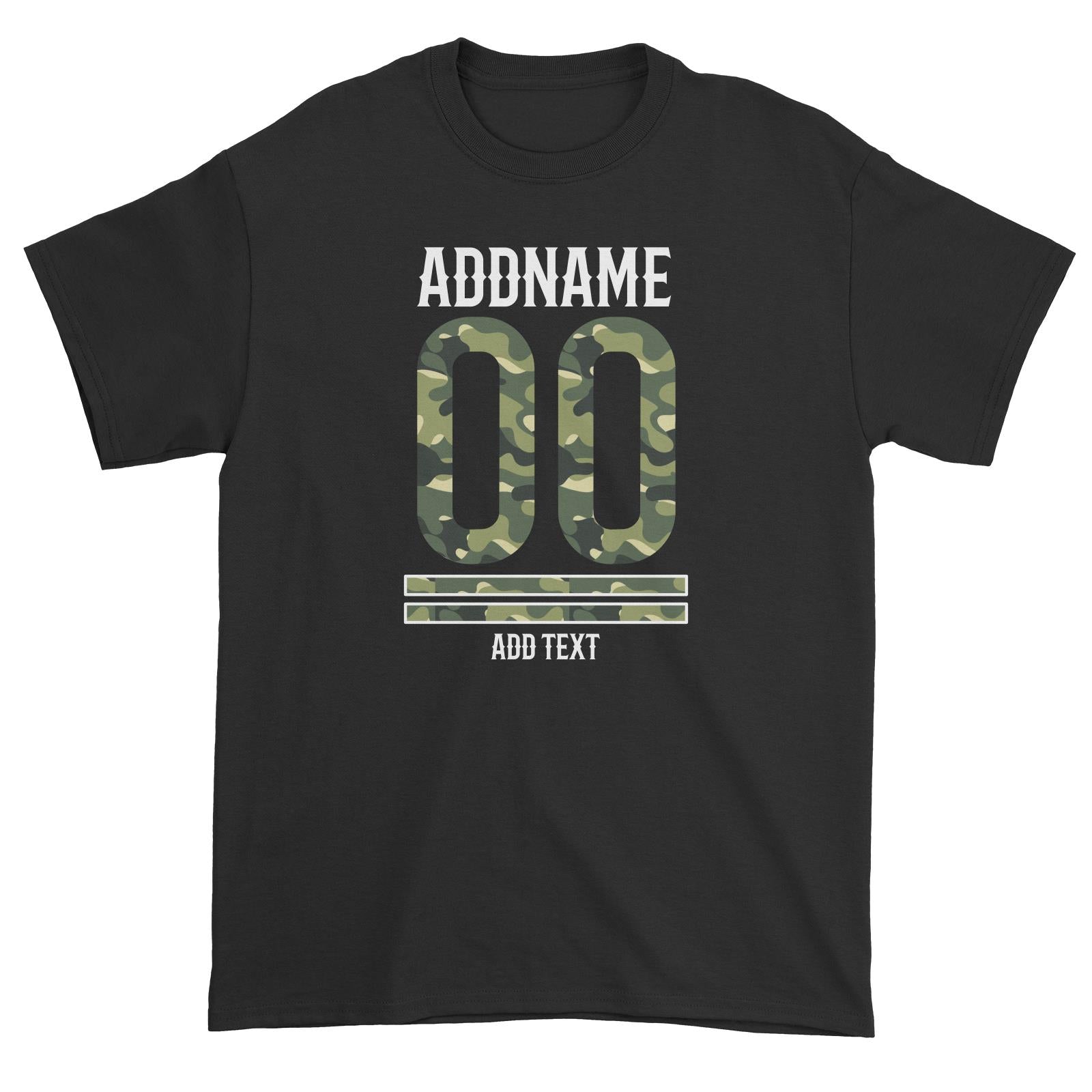 Camouflage Jersey Personalizable with Name Number and Text Unisex T-Shirt