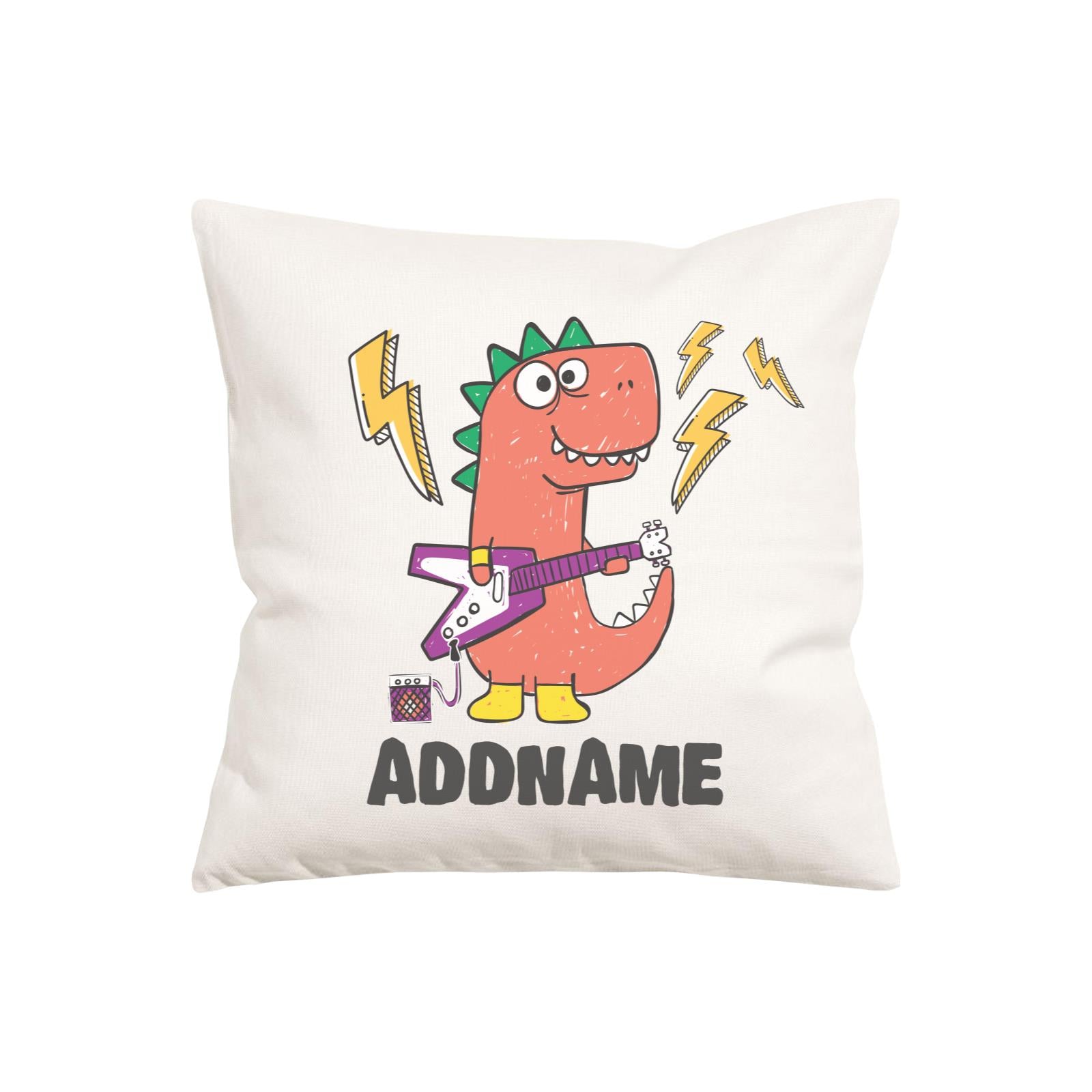 Super Cute Dinosaur Red Guitarist Pillow Cushion